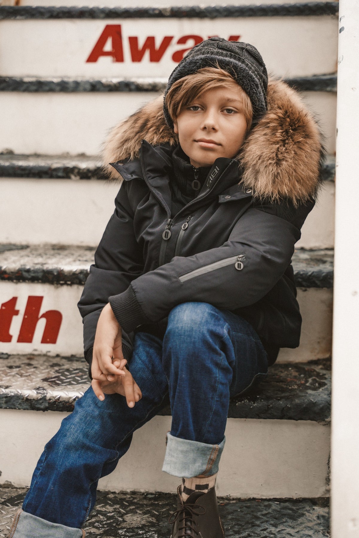 IBIS Forward Boys' Zipper Pocket Coat black lifestyle view