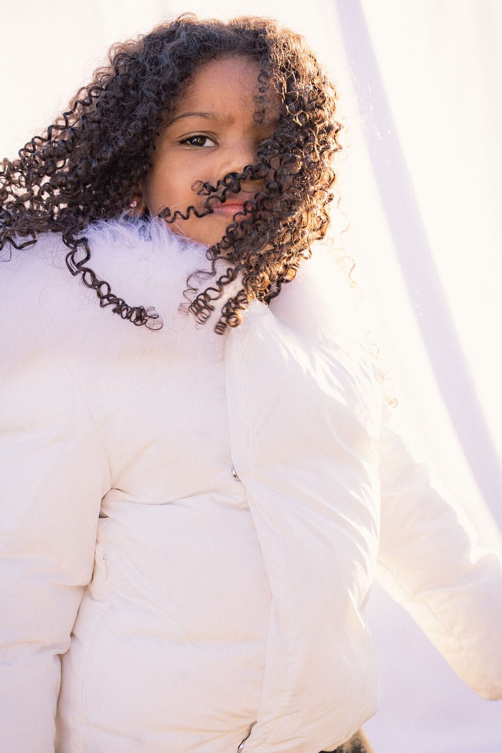 Allegory Diagonal Closure Baby Down Coat - Winter White Coat IBIS Outerwear