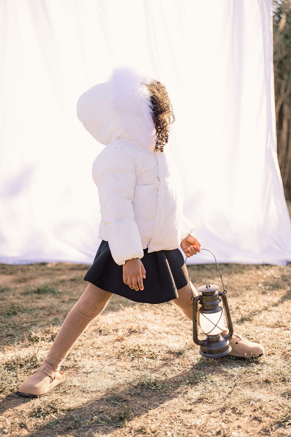 Allegory Diagonal Closure Baby Down Coat - Winter White Coat IBIS Outerwear