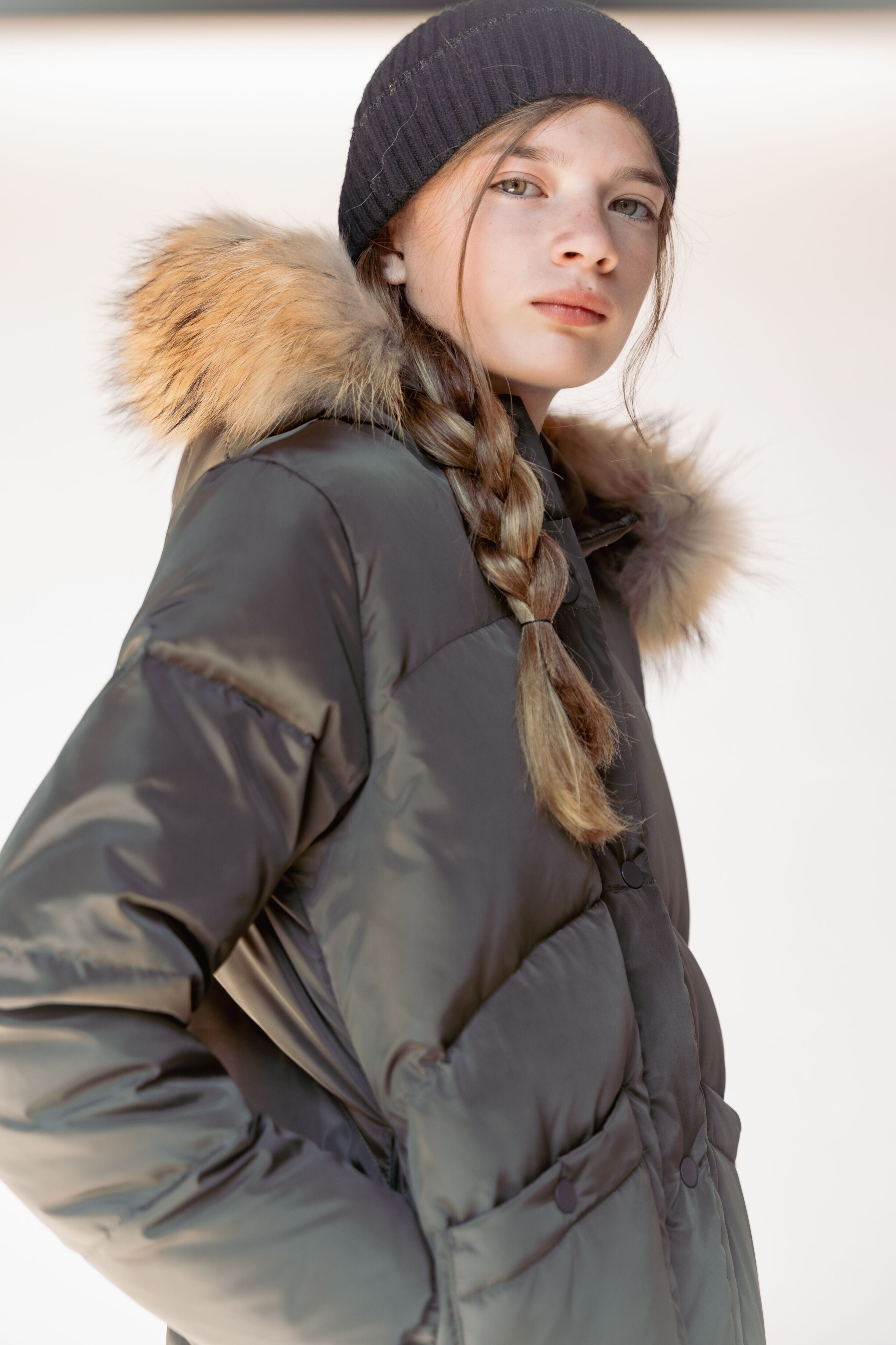 Avenue Girls Down Coat - Olive Green Coat IBIS Outerwear 7