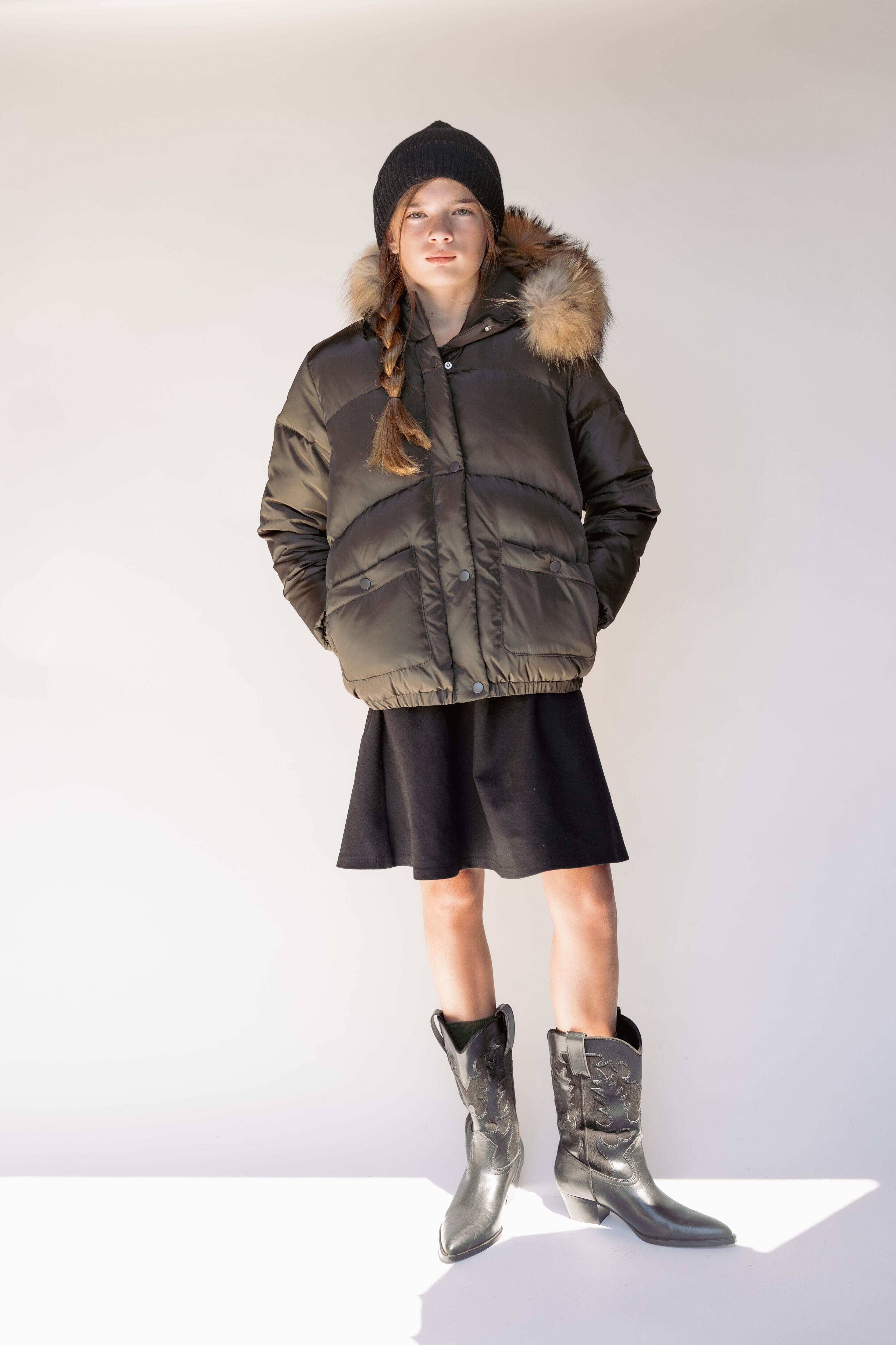 Avenue Girls Down Coat - Olive Green Coat IBIS Outerwear