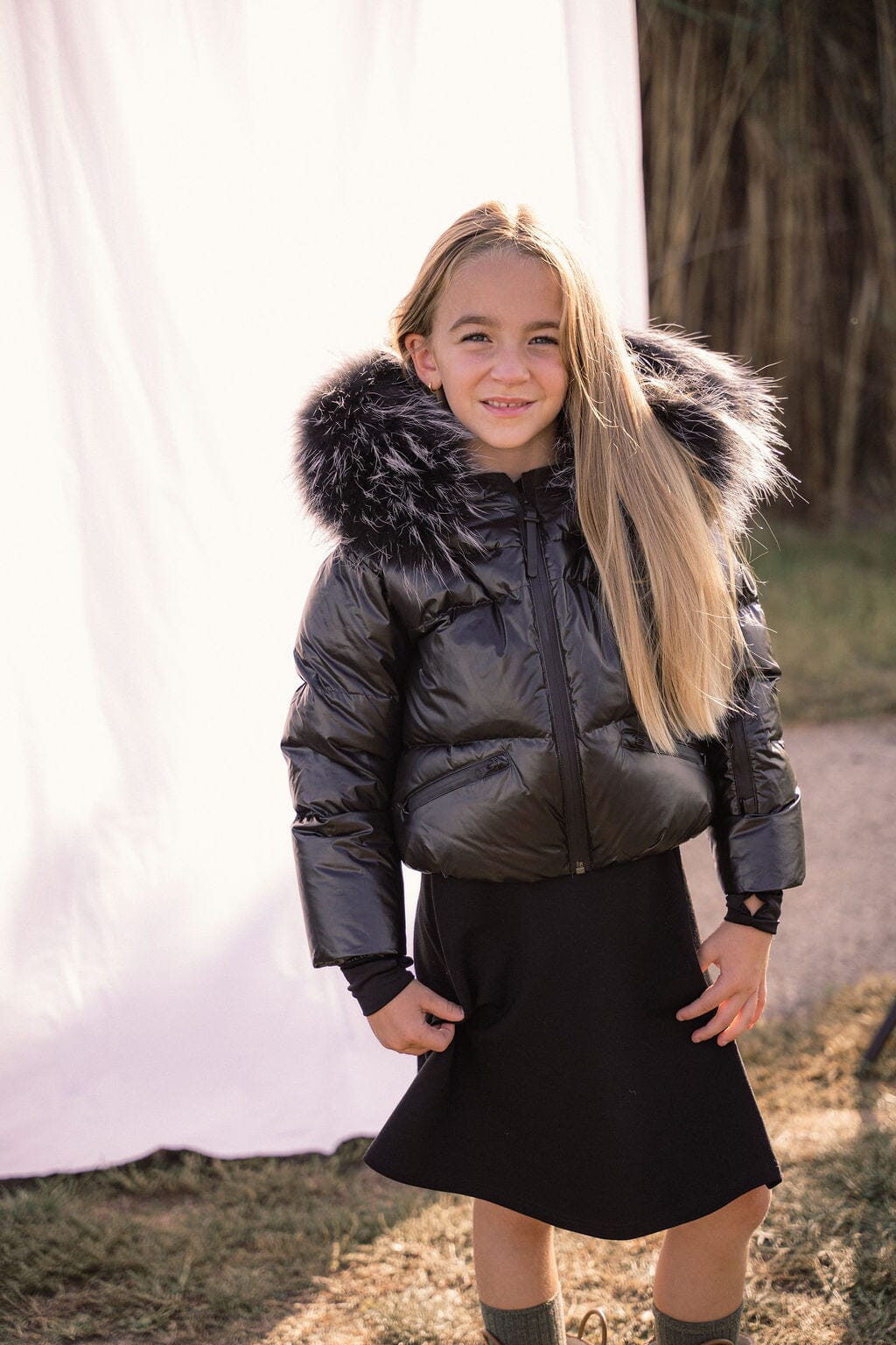 Ballad Puffer Coat Girls Down Coat - Black Coat IBIS Outerwear