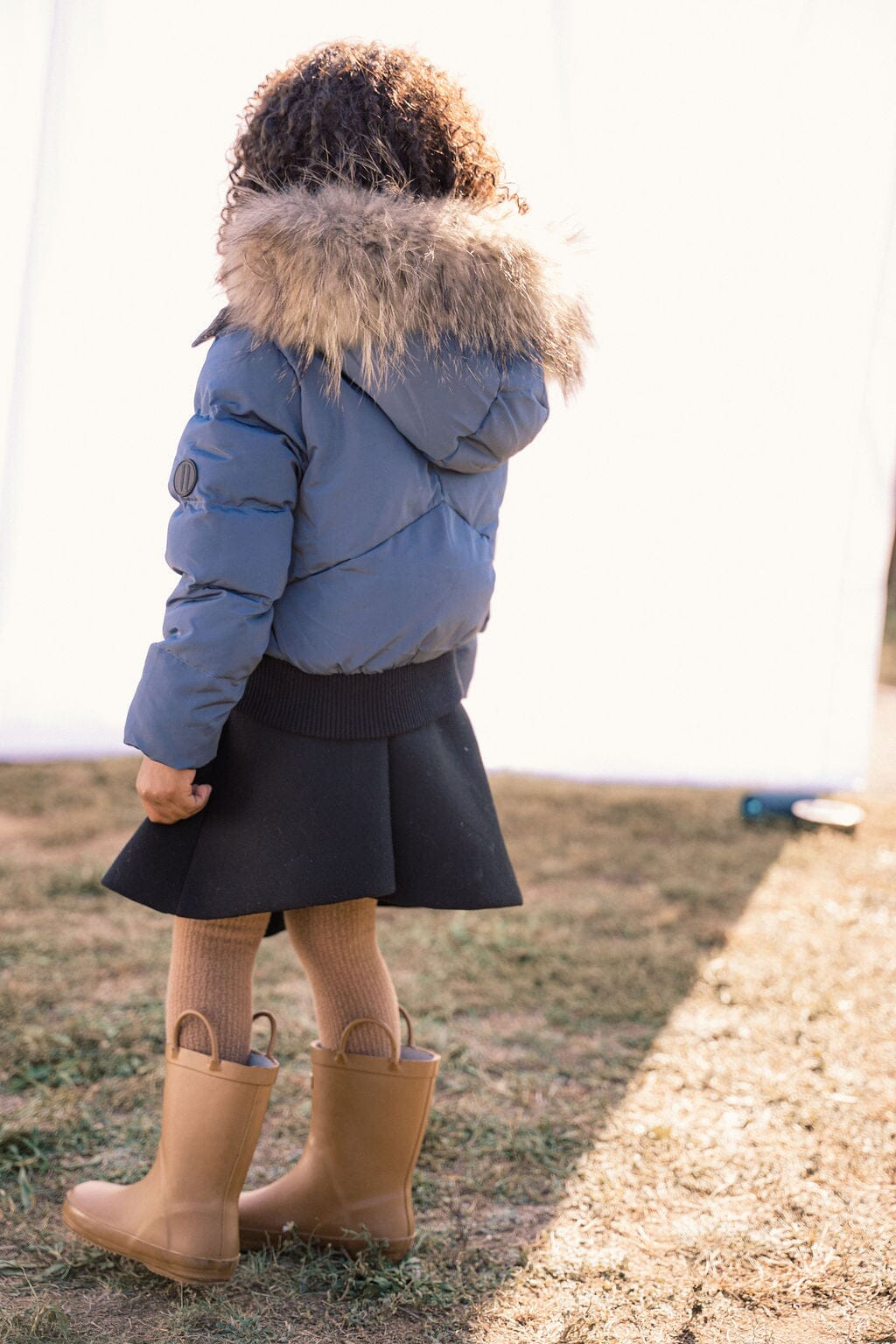 Chorus Snap Pocket Girls Down Coat - Off Blue Coat IBIS Outerwear