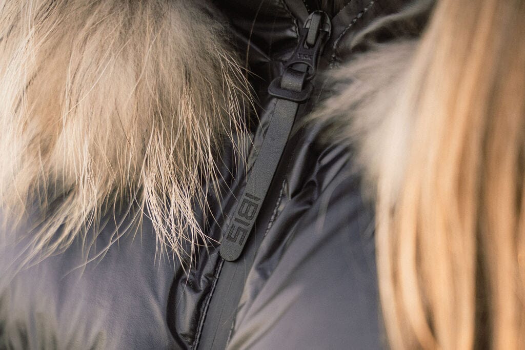 Elegy Tall Waistband Teens Down Coat - Black Leather Look Coat IBIS Outerwear