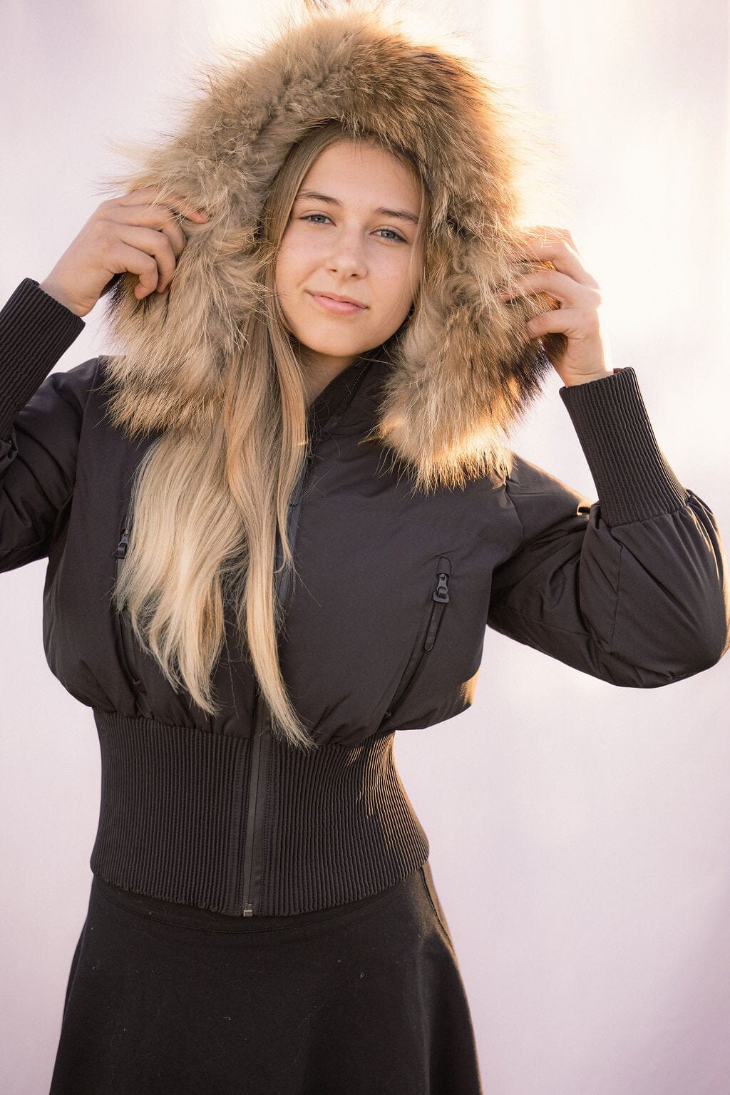 Elegy Tall Waistband Teens Down Coat - Black Matte Coat IBIS Outerwear