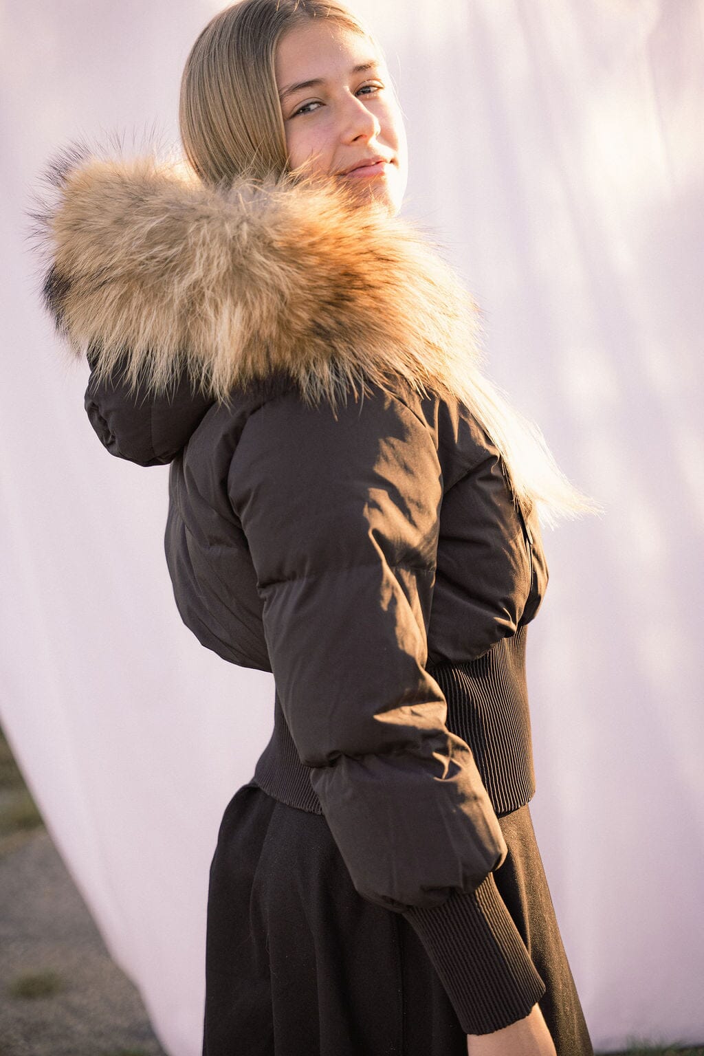 Elegy Tall Waistband Teens Down Coat - Black Matte Coat IBIS Outerwear