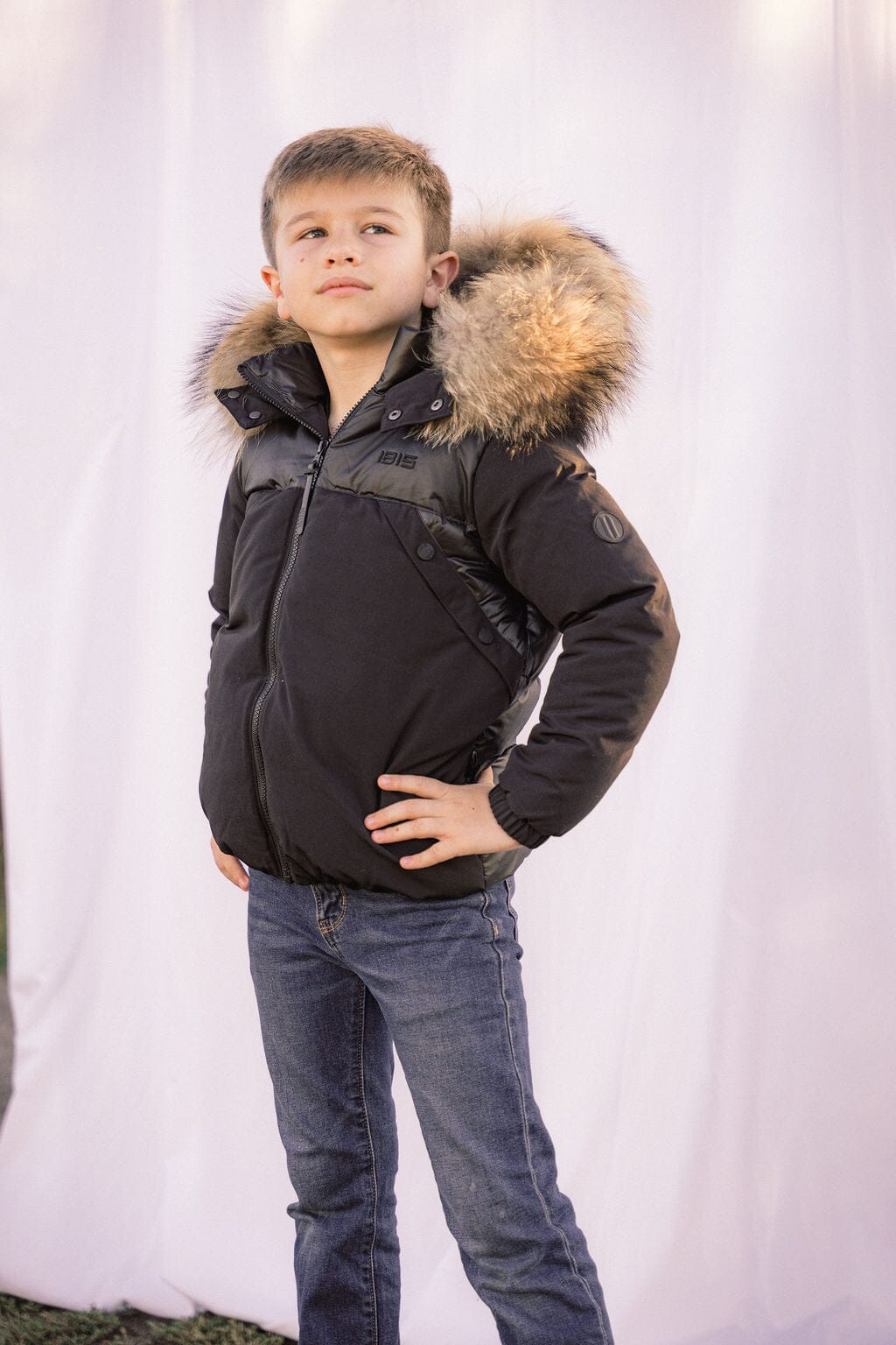 Folio Mixed Media Boys Down Coat - Black Coat IBIS Outerwear