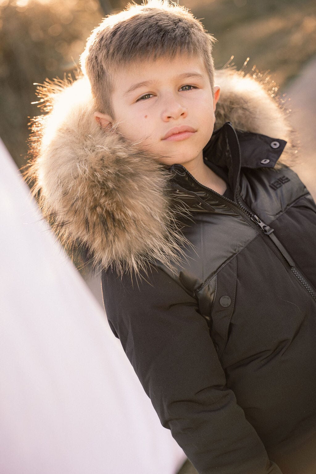 Folio Mixed Media Boys Down Coat - Black Coat IBIS Outerwear