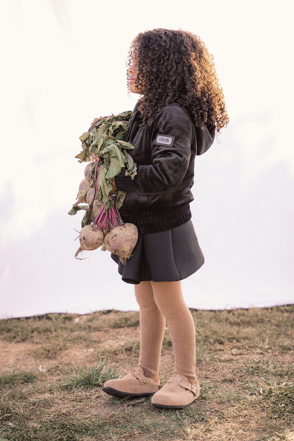 Lyric Black Velour Girls Warm Hoodie Coat IBIS Outerwear