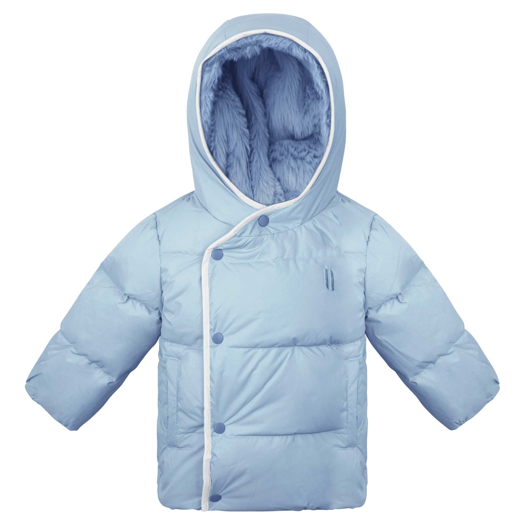 Metropolis Baby Down Coat - Powder Blue & White Coat IBIS Outerwear