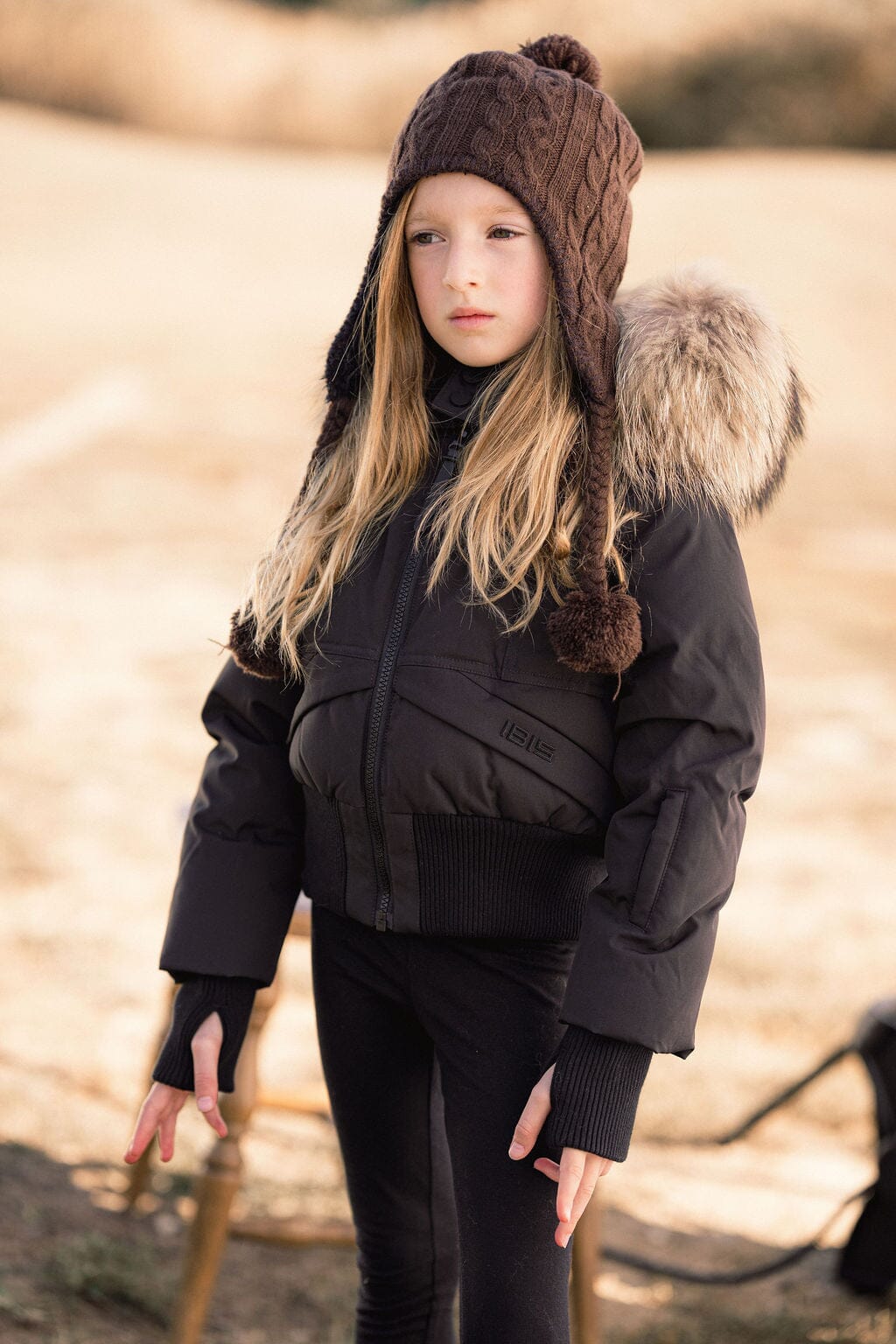 Narrative Covered Pocket Girls Down Coat - Black Coat IBIS Outerwear
