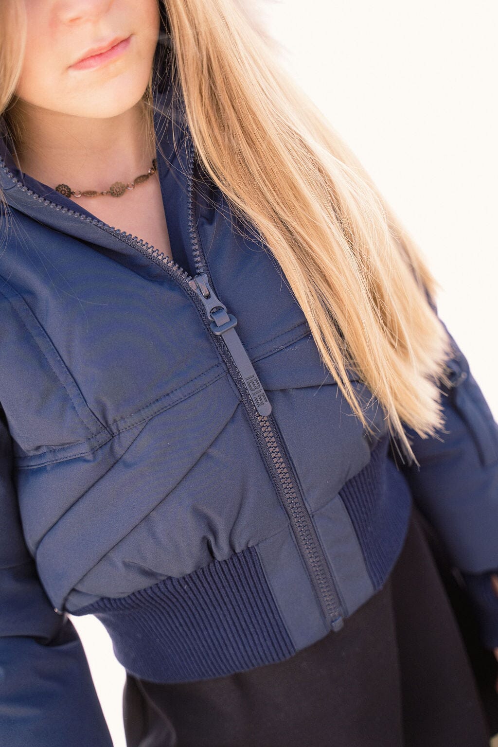 Narrative Covered Pocket Girls Down Coat - Navy Coat IBIS Outerwear