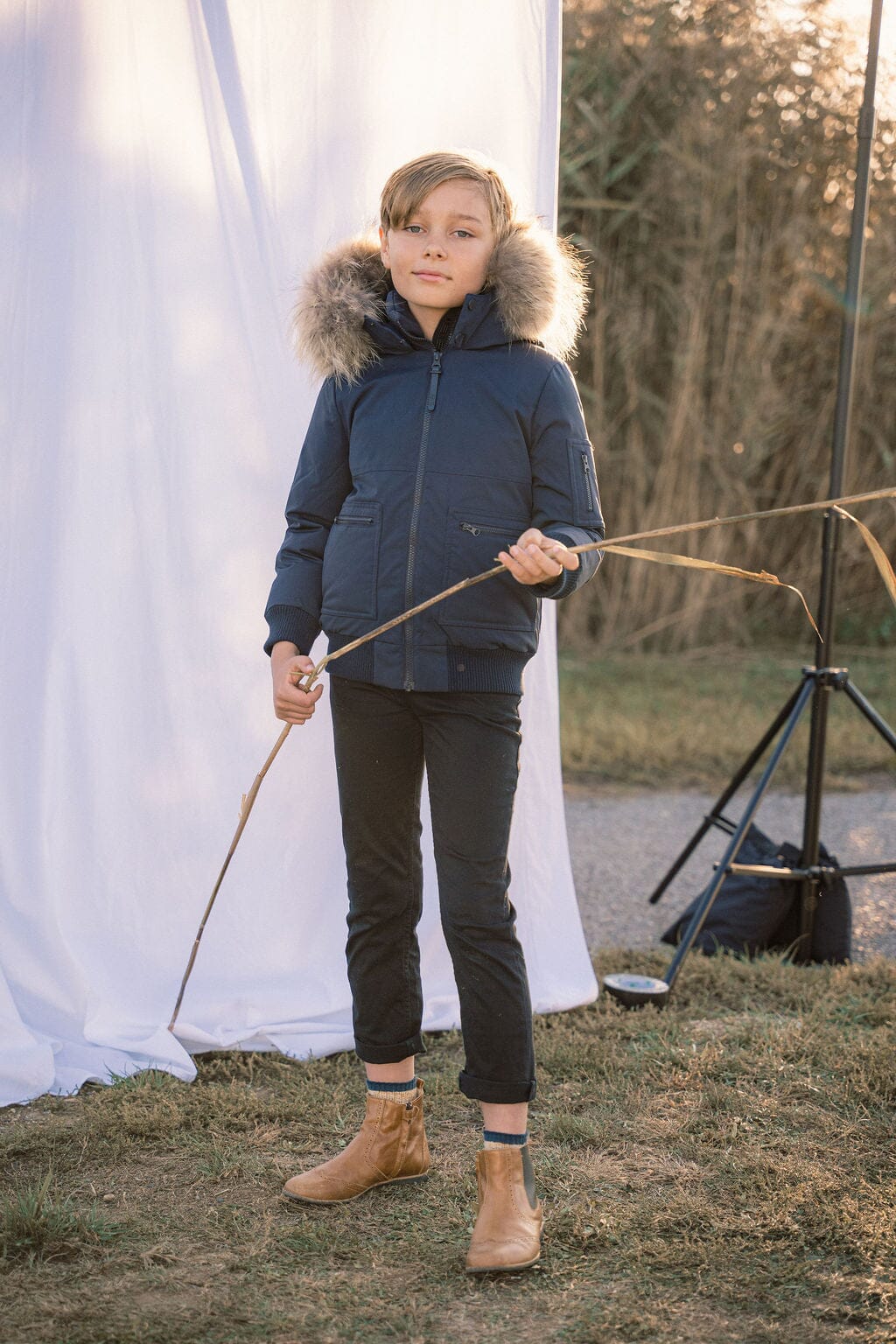 Prologue Square Pocket Boys Down Coat - Navy Coat IBIS Outerwear