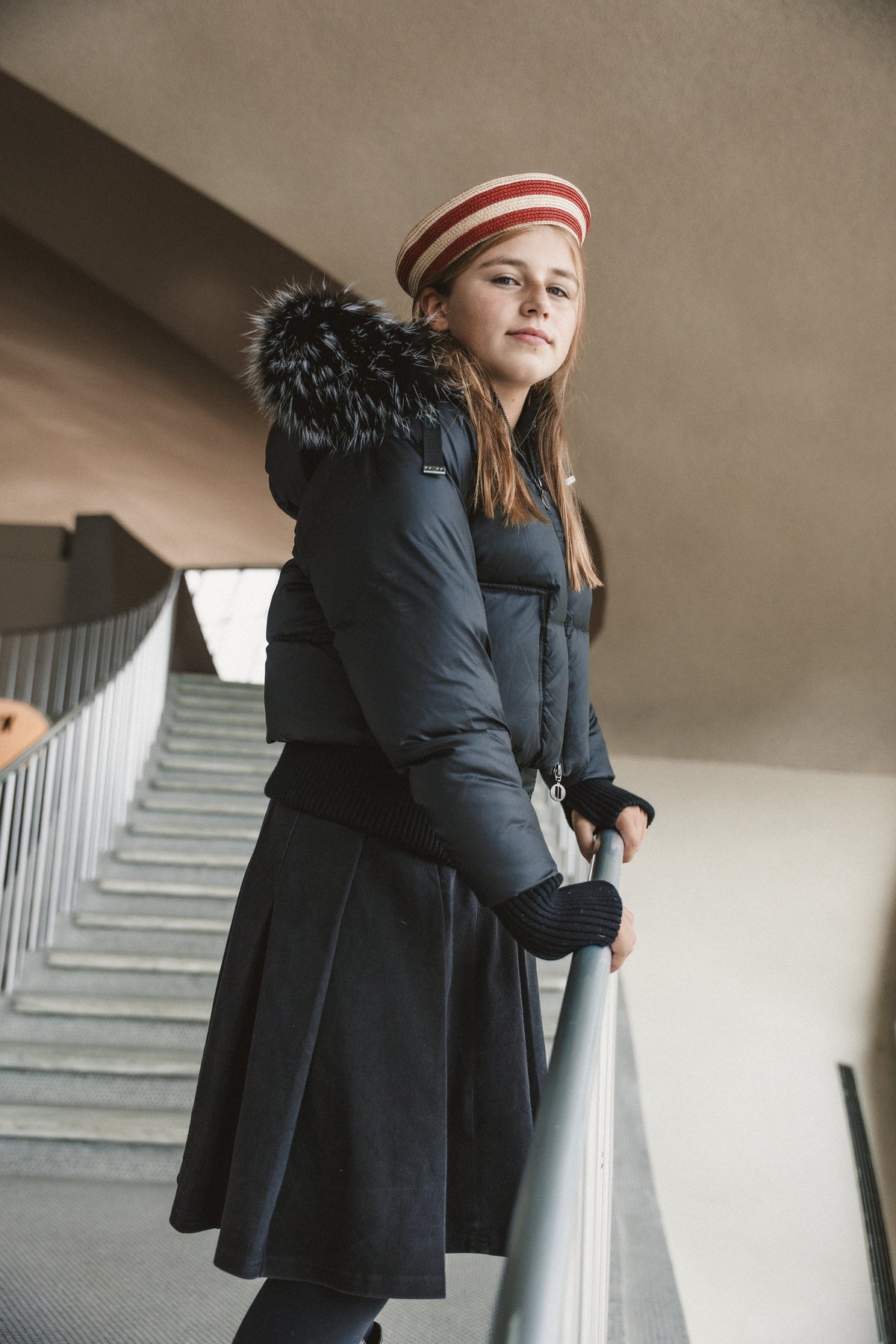 The Beyond Teen Double Zipper Coat - Black Semi Shine Coat IBIS Outerwear