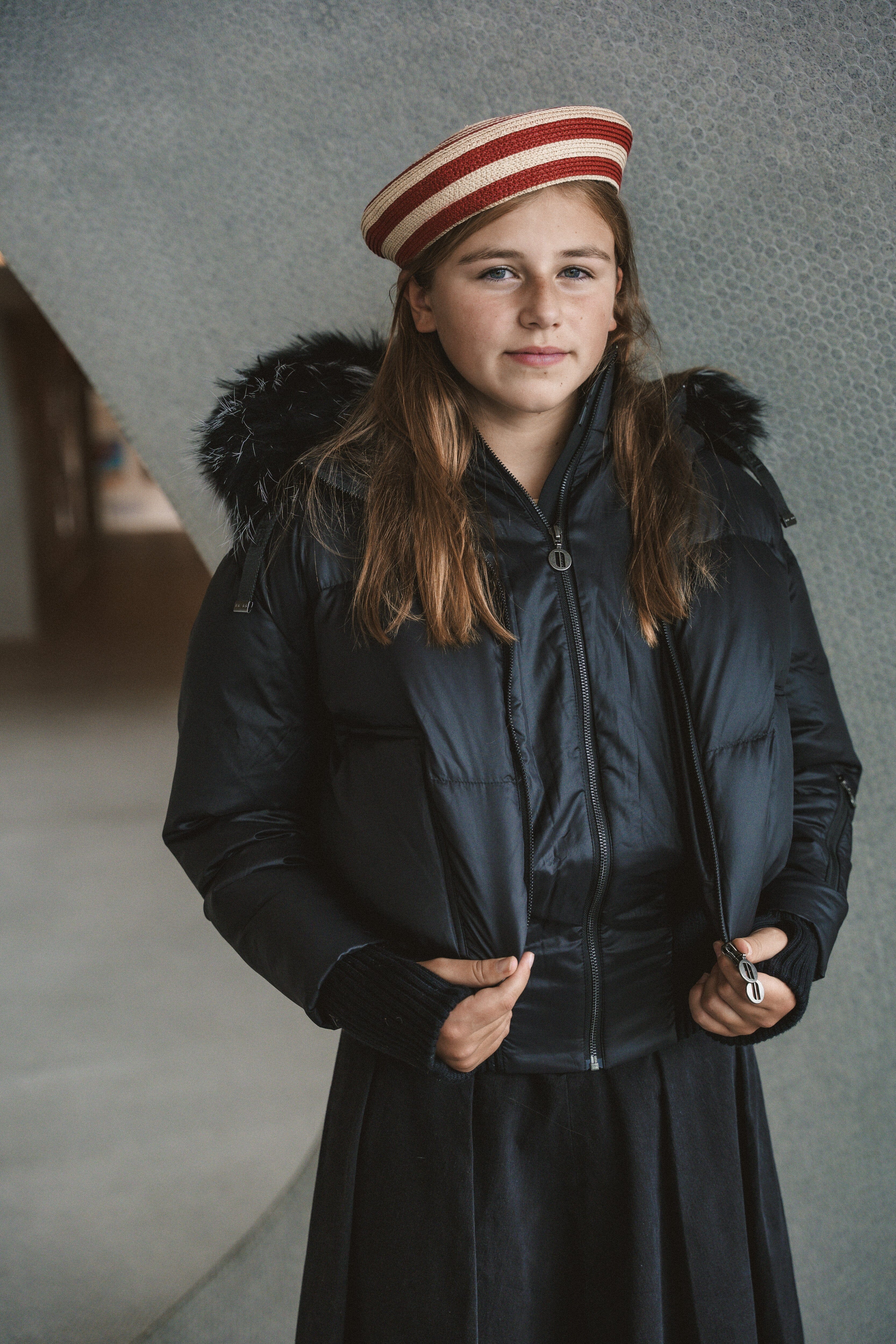 The Beyond Teen Double Zipper Coat - Black Semi Shine Coat IBIS Outerwear