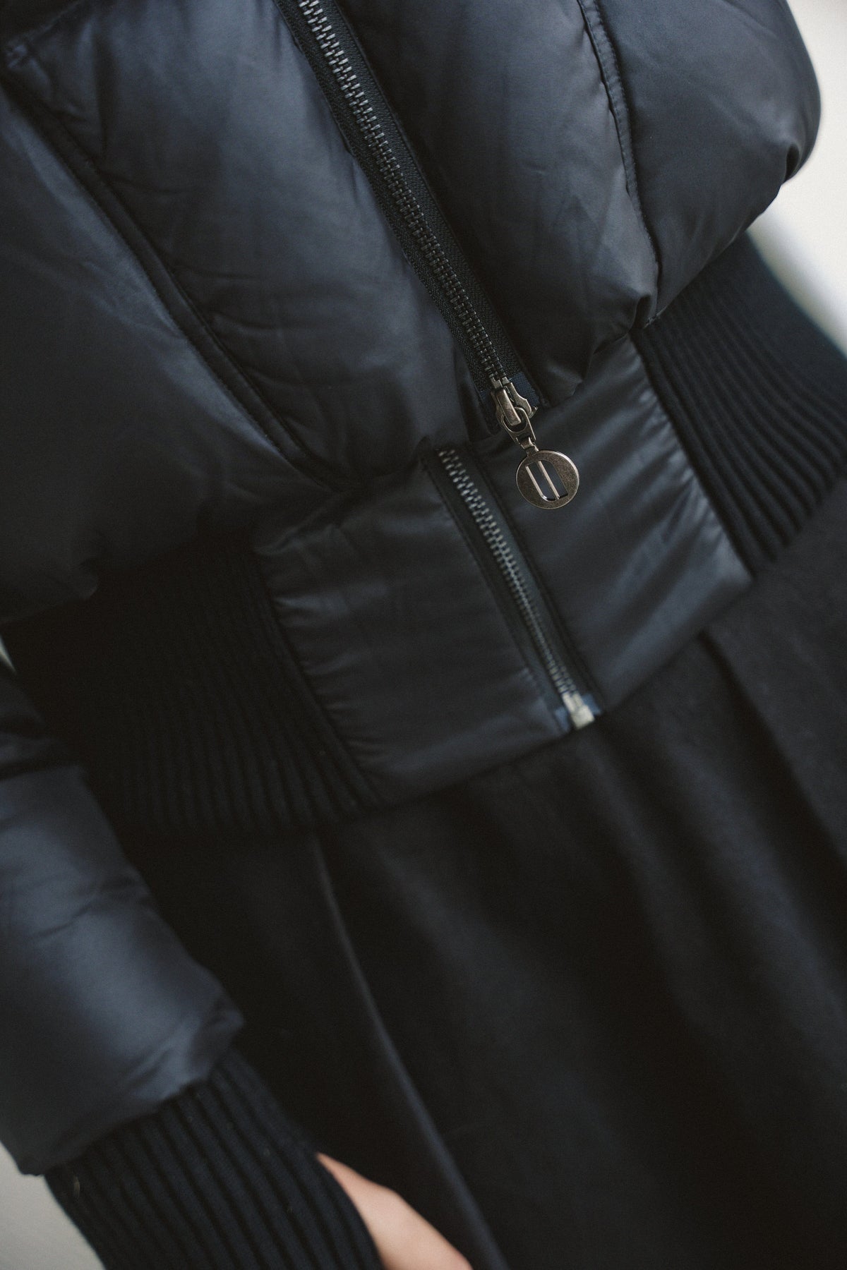 The Beyond Teen Double Zipper Coat - Black Semi Shine Coat IBIS Outerwear