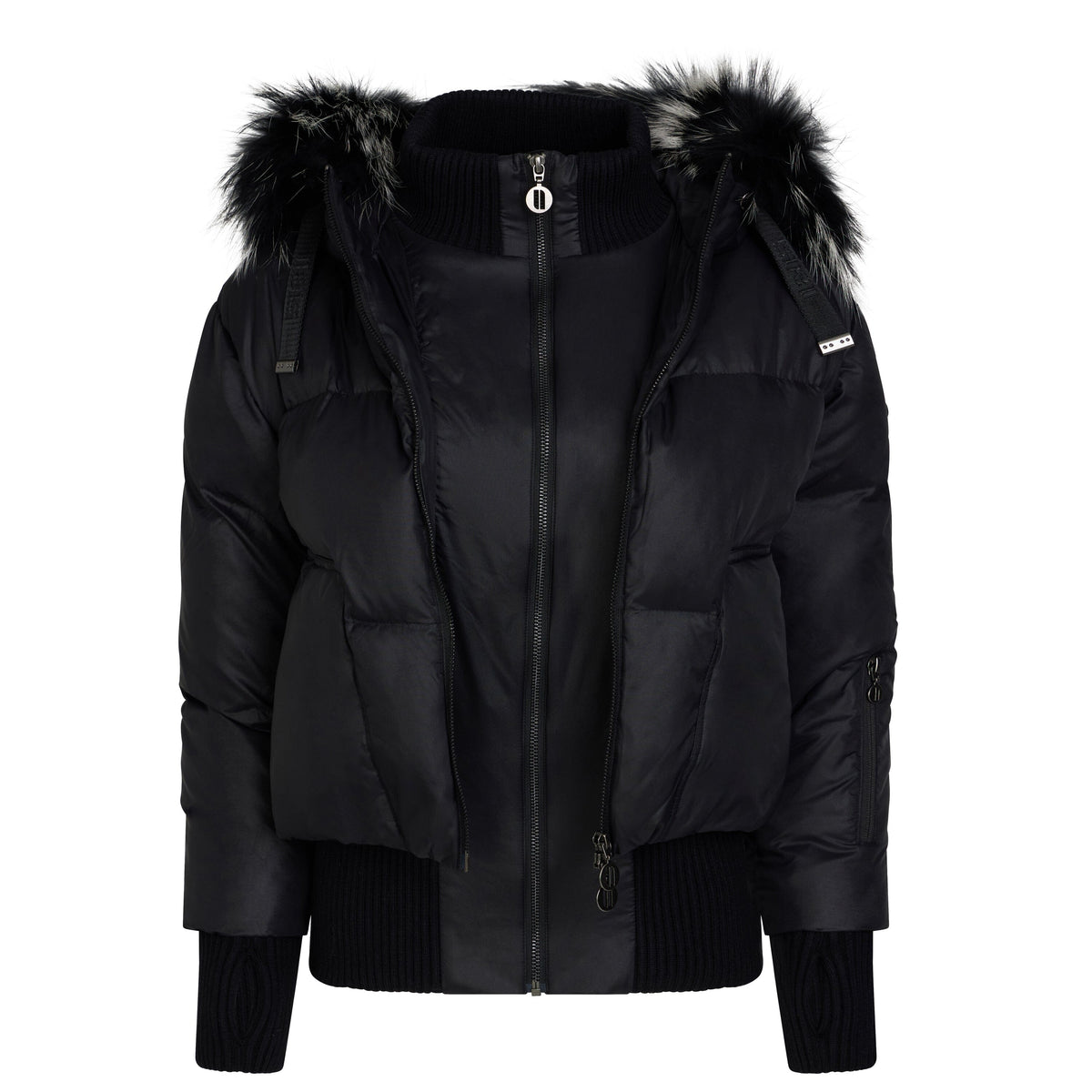 The Beyond Teen Double Zipper Coat - Black Semi Shine Coat IBIS Outerwear