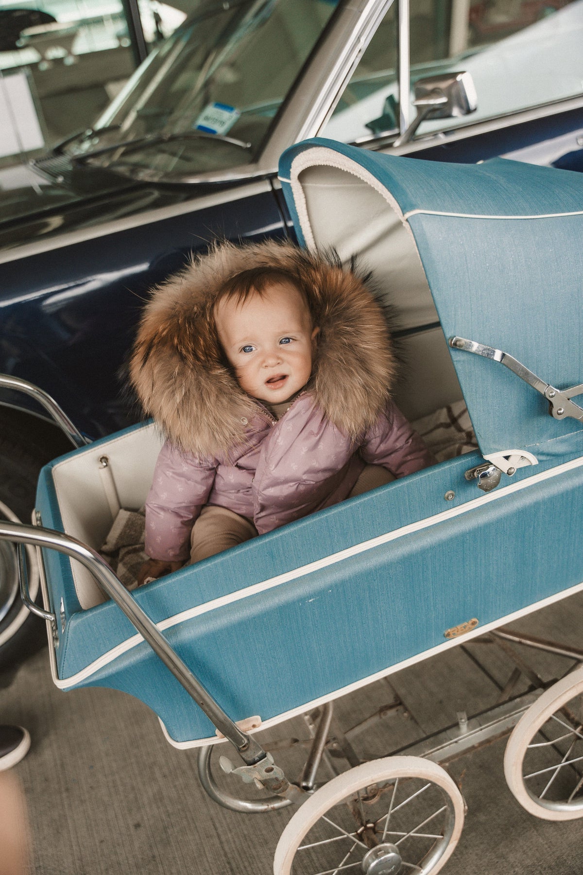 The Carry Baby Wrap Coat - Pale Mauve Floral Print Coat IBIS Outerwear
