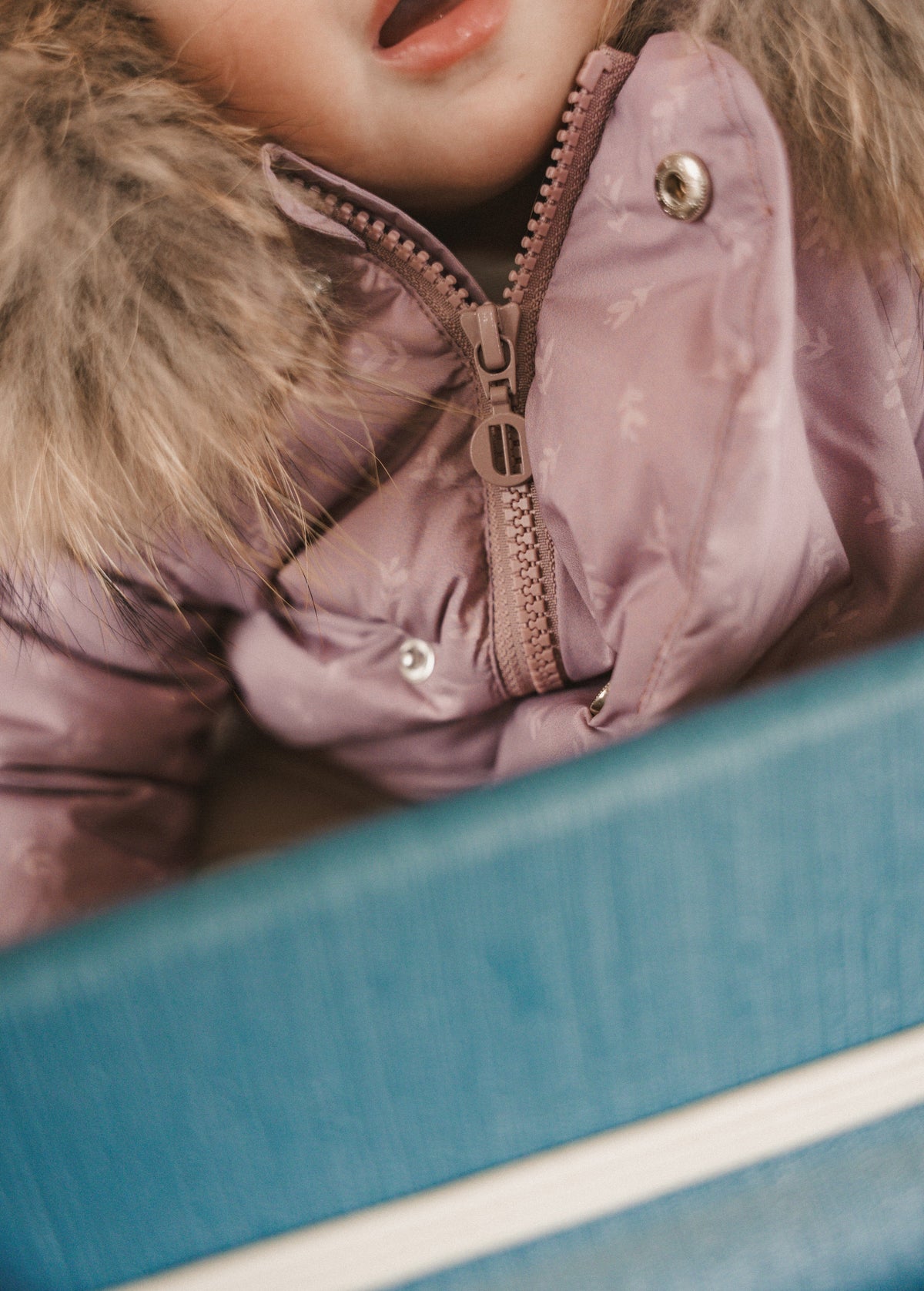 The Carry Baby Wrap Coat - Pale Mauve Floral Print Coat IBIS Outerwear