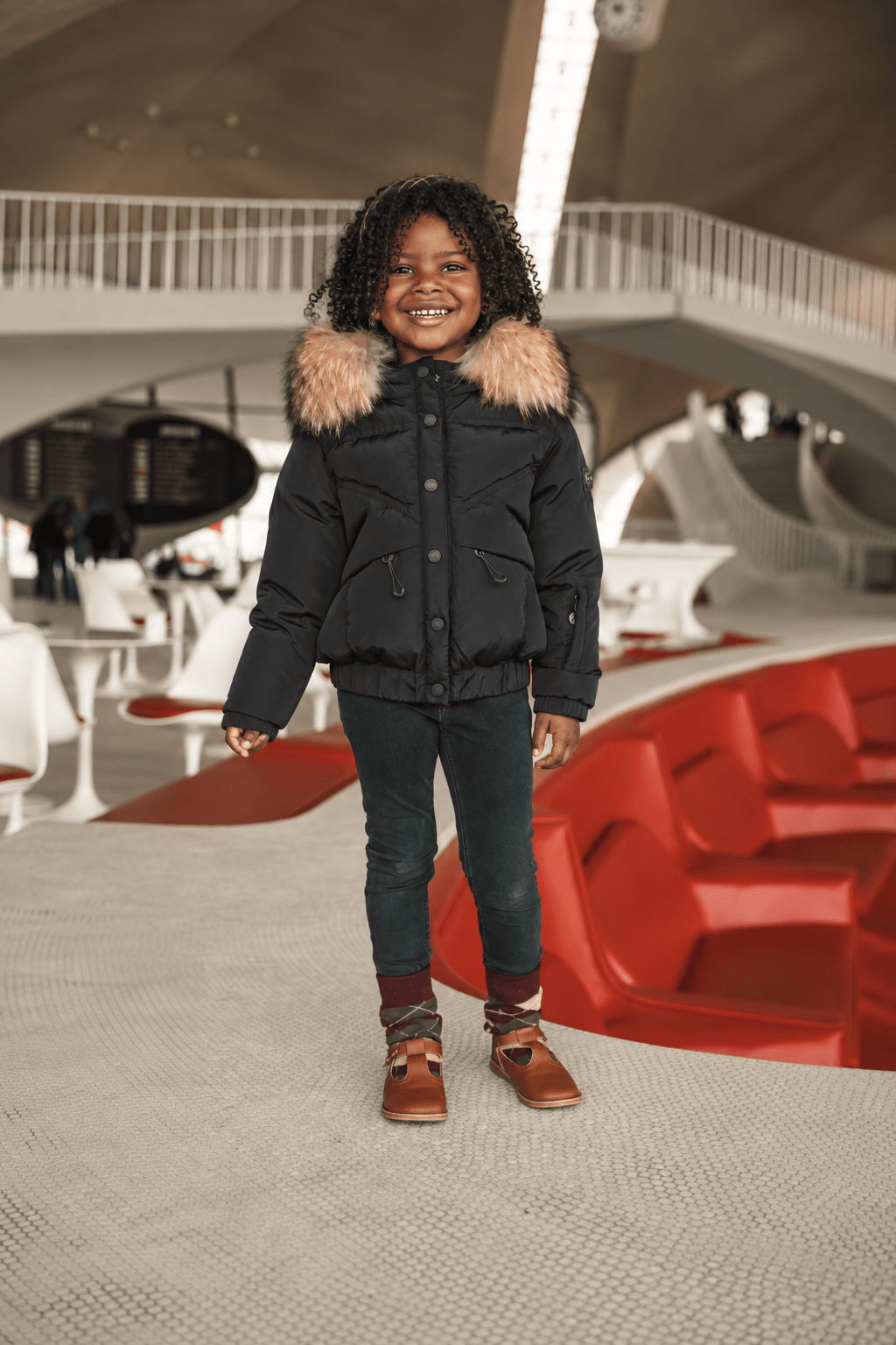 The Crossing Girls Covered Pocket Coat - Black Coat IBIS Outerwear