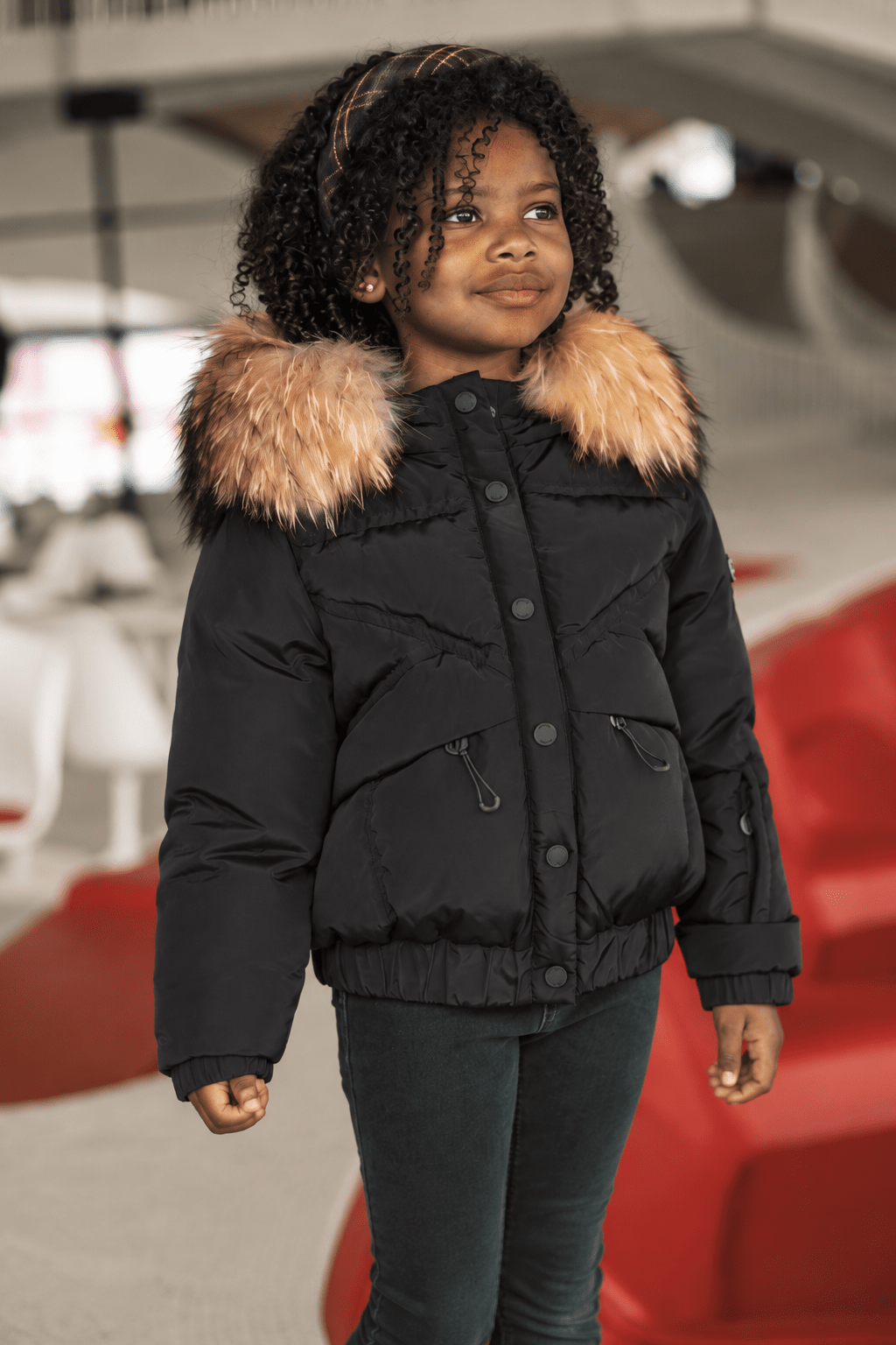 The Crossing Girls Covered Pocket Coat - Black Coat IBIS Outerwear