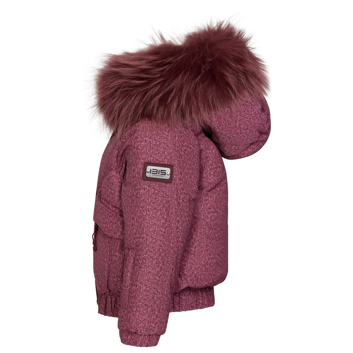 The Crossing Girls Covered Pocket Coat - Burgundy Denim Coat IBIS Outerwear