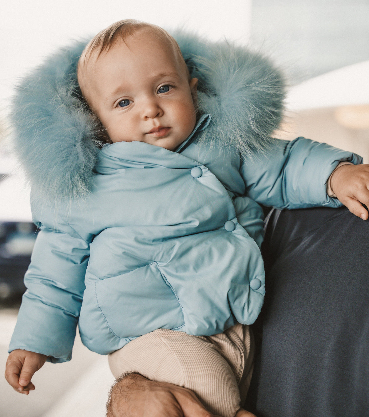 The Drift Baby Wrap with Snaps - Powder Blue Coat IBIS Outerwear