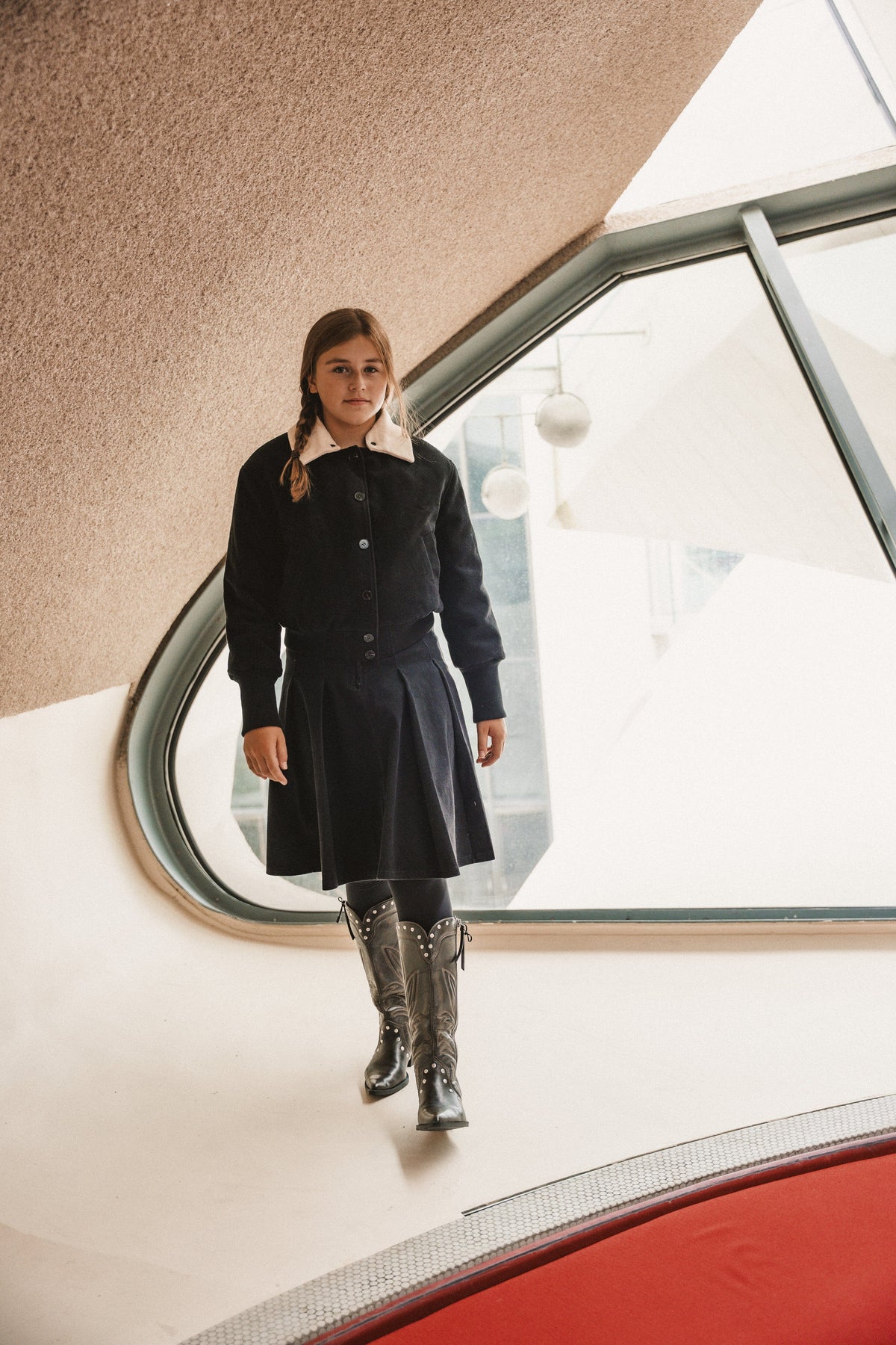 The Return Teen Dress Jacket with Contrast Collar - Black Jacket IBIS Outerwear