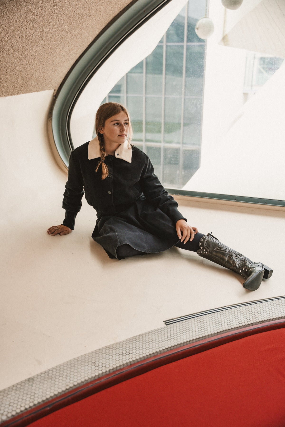 The Return Teen Dress Jacket with Contrast Collar - Black Jacket IBIS Outerwear