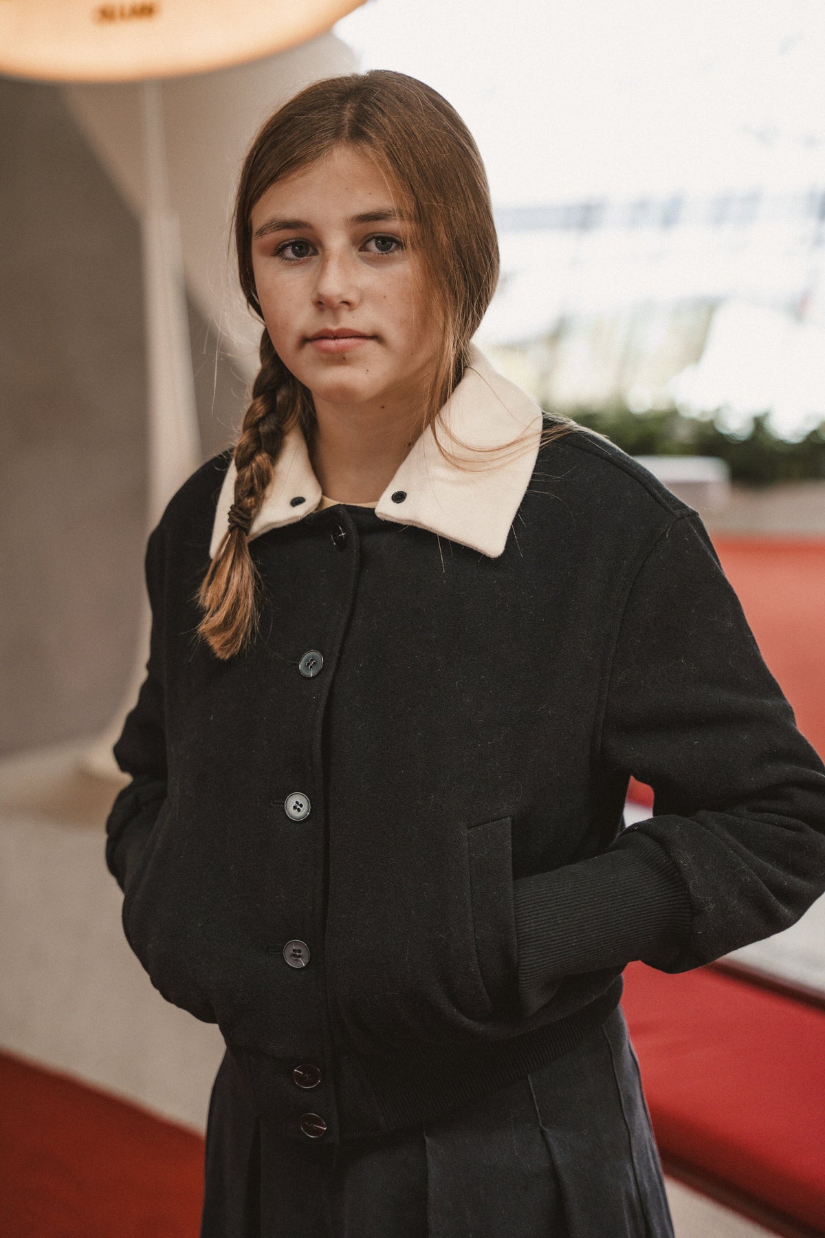 The Return Teen Dress Jacket with Contrast Collar - Black Jacket IBIS Outerwear