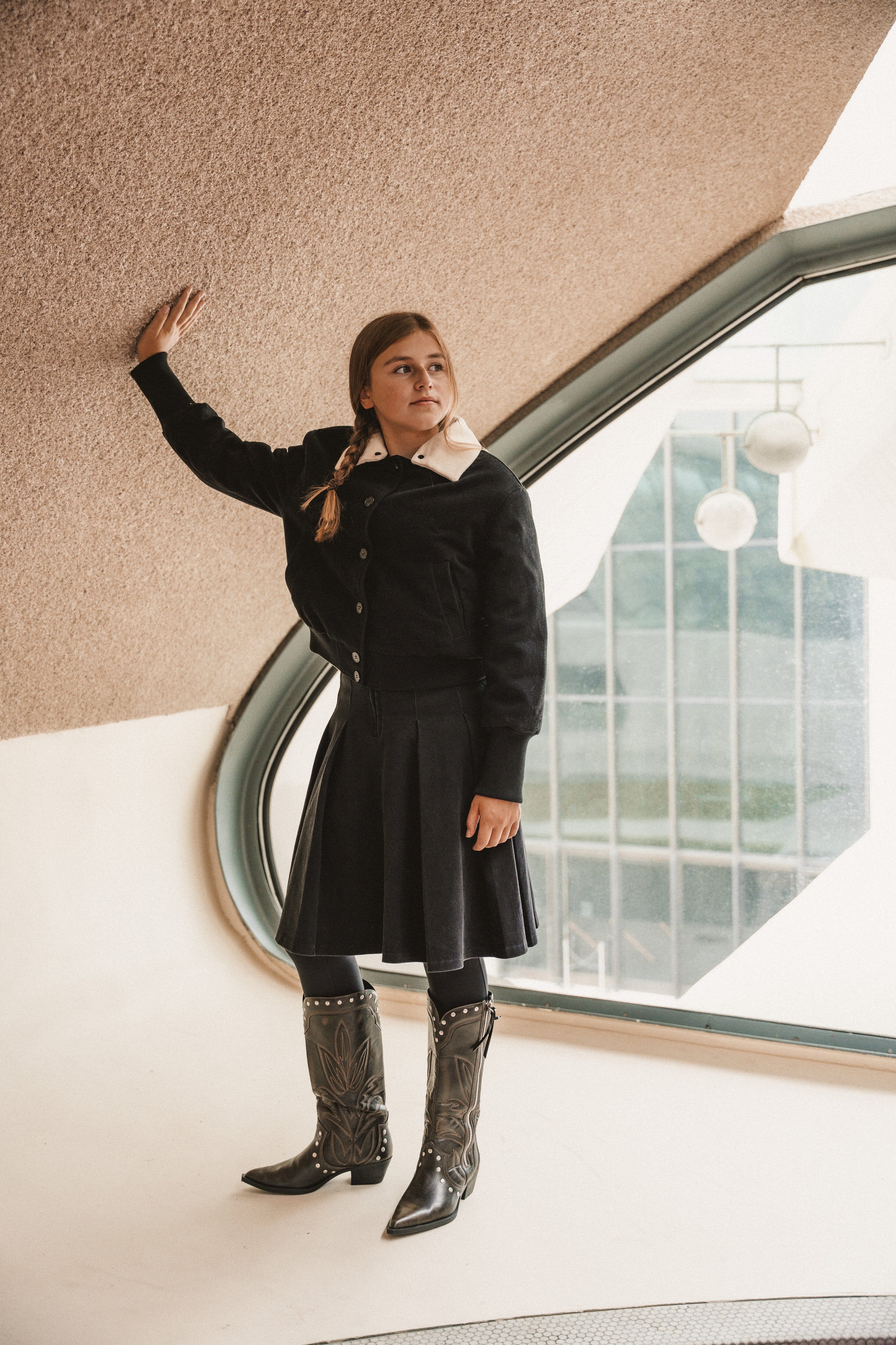 The Return Teen Dress Jacket with Contrast Collar - Black Jacket IBIS Outerwear