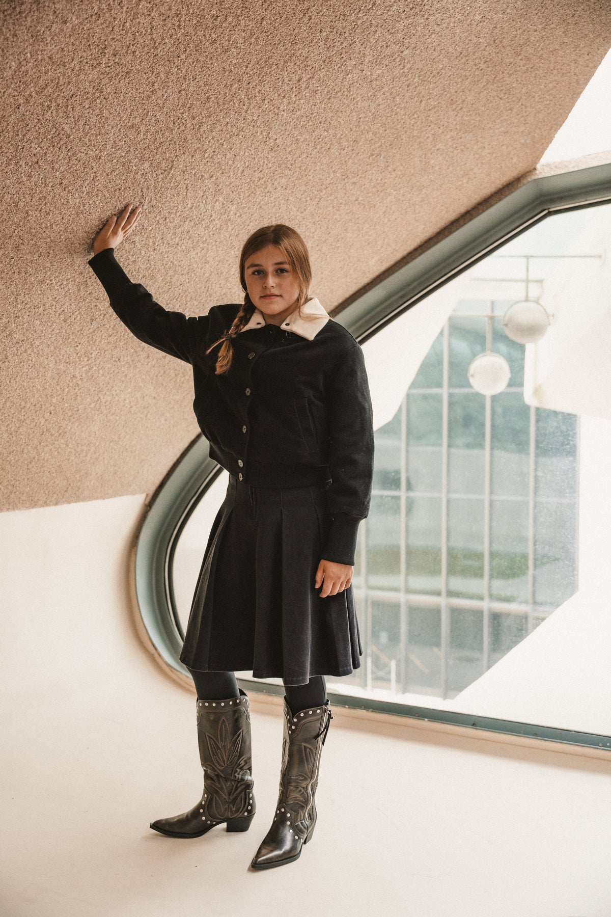 The Return Teen Dress Jacket with Contrast Collar - Black Jacket IBIS Outerwear