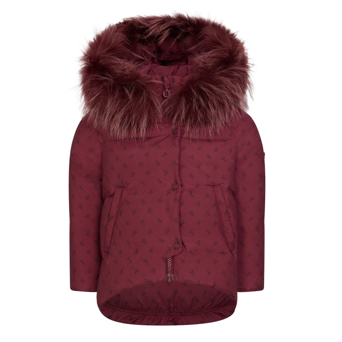 The Stride Toddler Coat Burgundy Floral Print