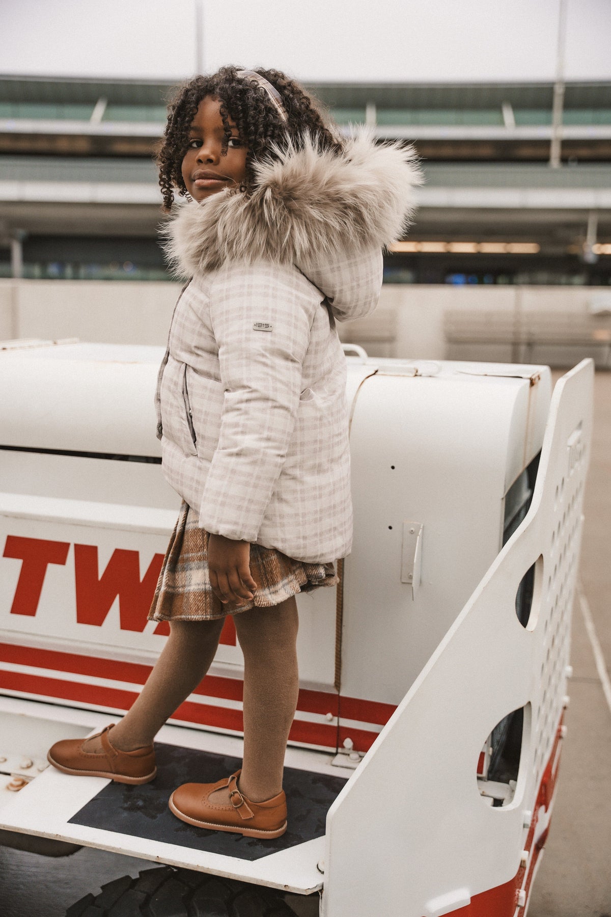 The Stride Toddler Coat - Taupe Plaid Coat IBIS Outerwear