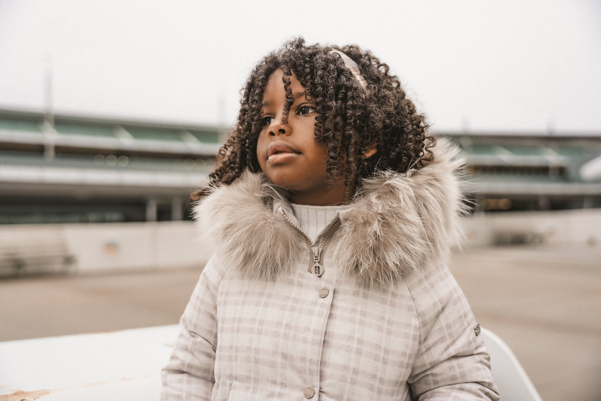 The Stride Toddler Coat - Taupe Plaid Coat IBIS Outerwear