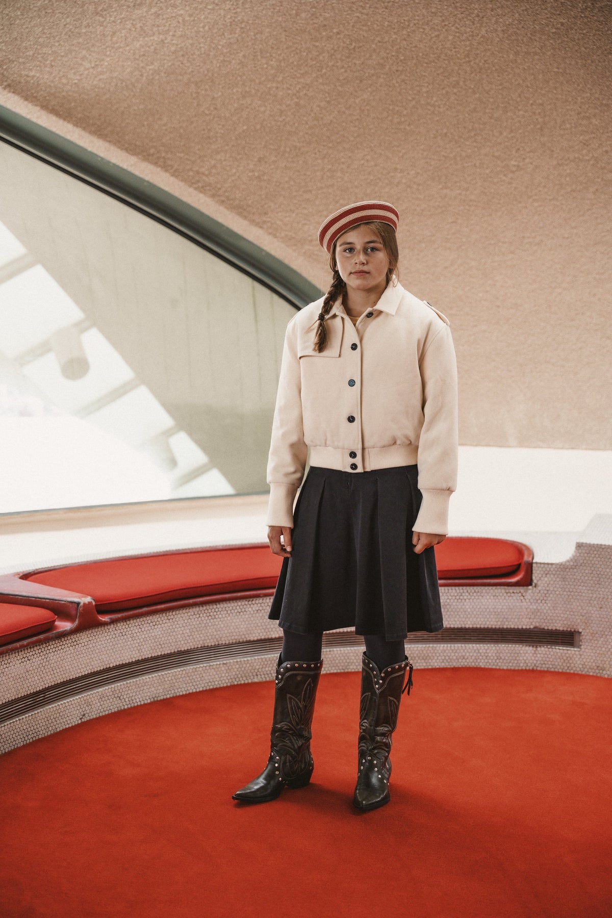 The Voyage Teen Dress Jacket with Flaps - Cream Jacket IBIS Outerwear