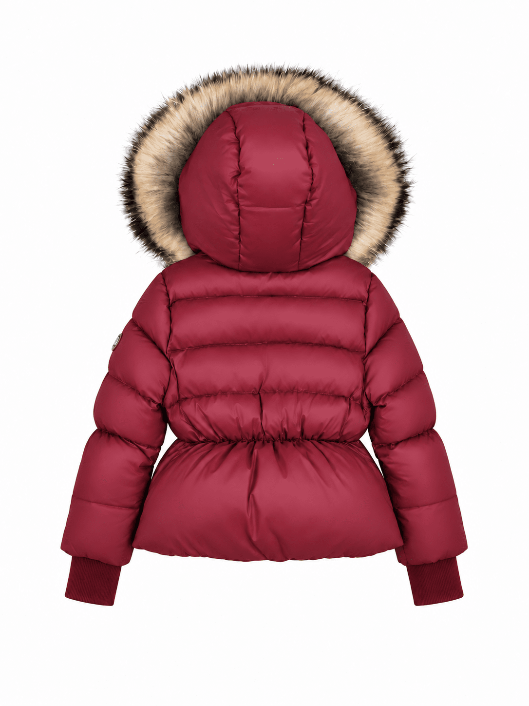 The Waypoint Girls Peplum Coat in Burgundy, back view