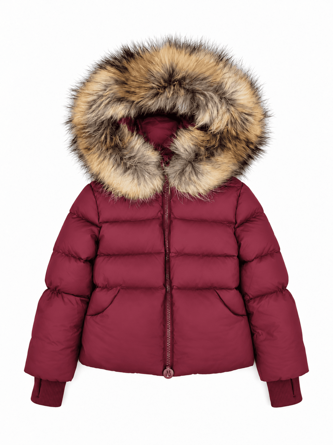 The Waypoint Girls Peplum Coat in Burgundy, front view