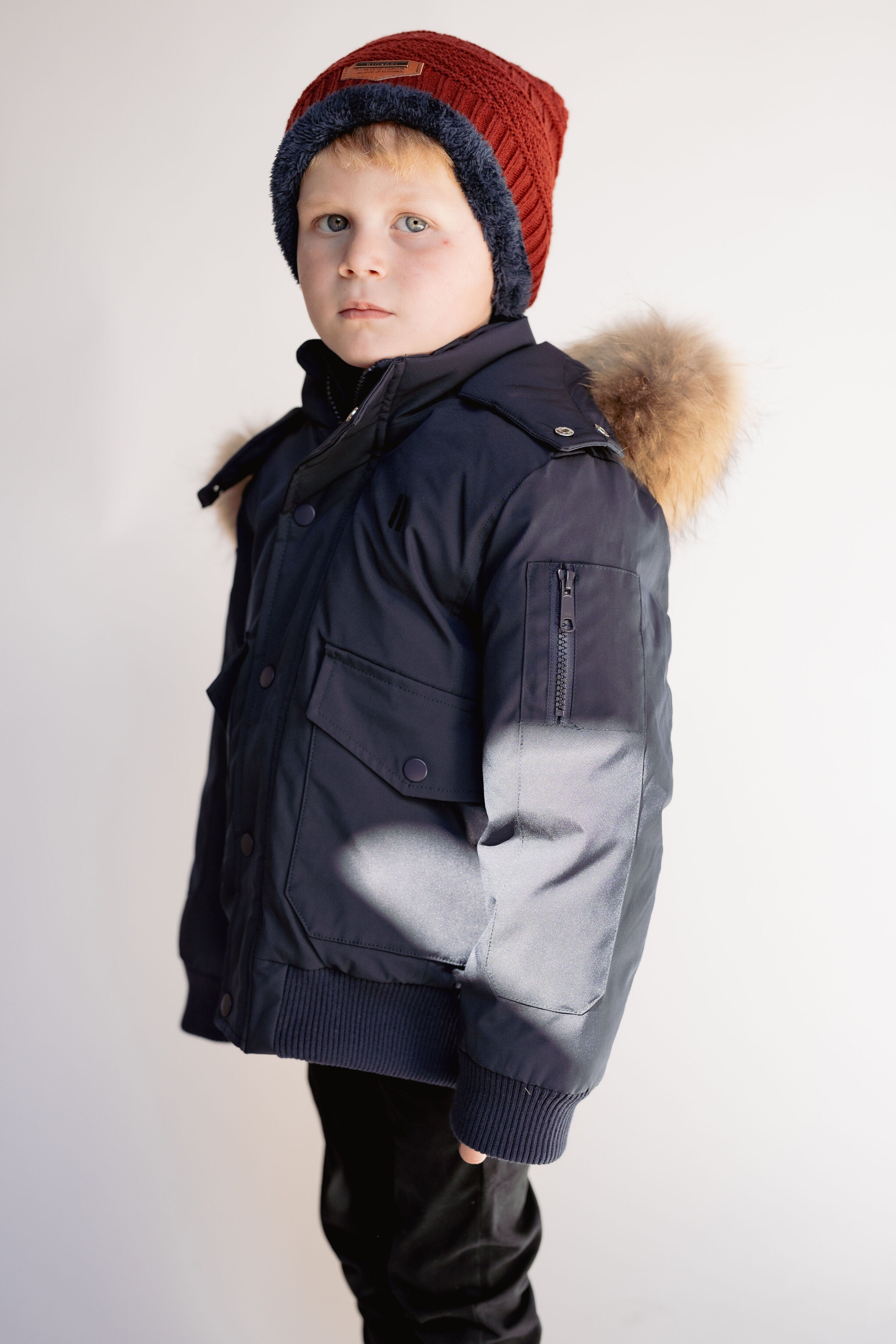 Urbanite with Fur Coat IBIS Outerwear Navy 4