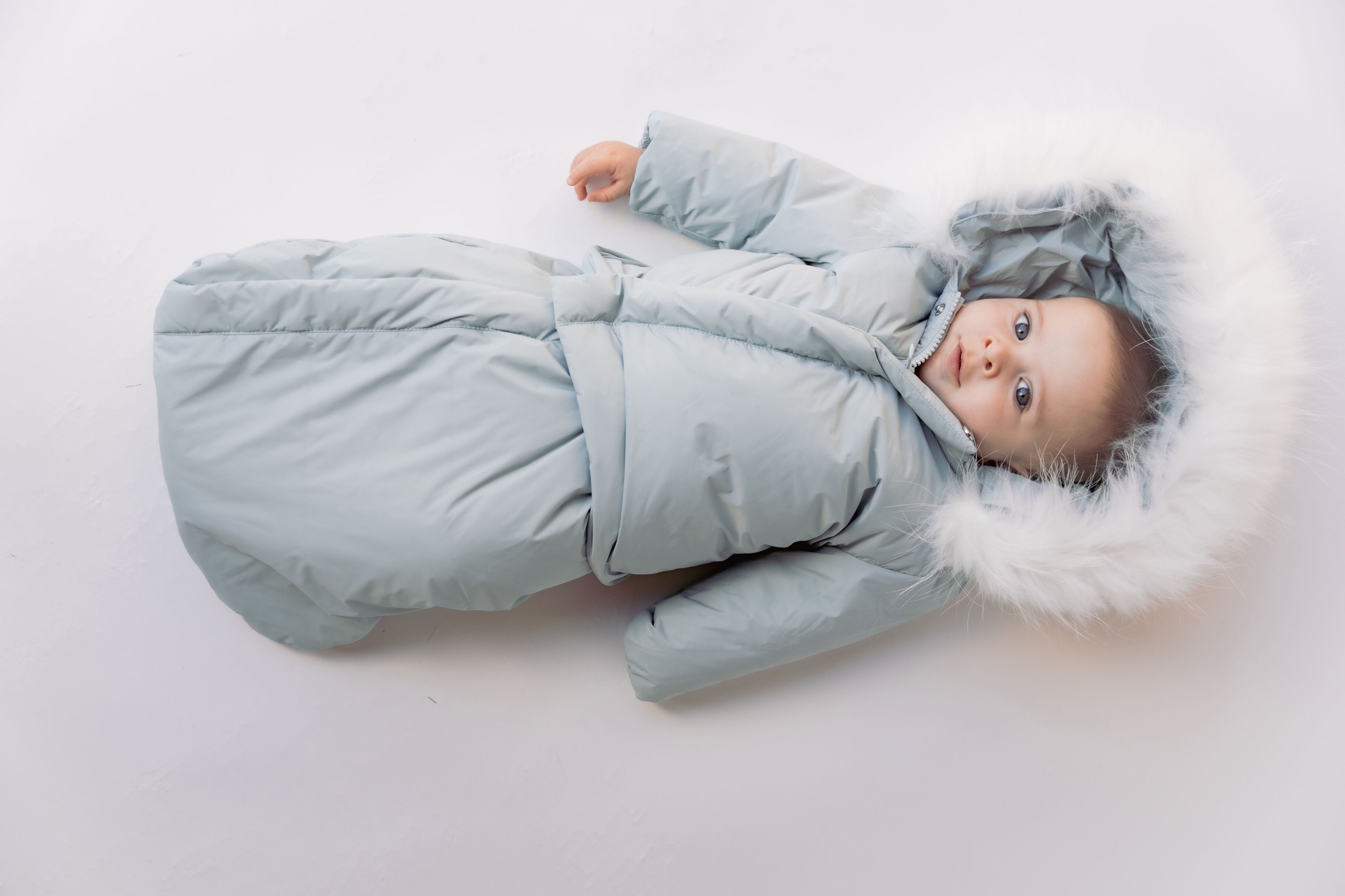 Cosmo Baby Down Coat w/ Foot Sack-Powder Blue