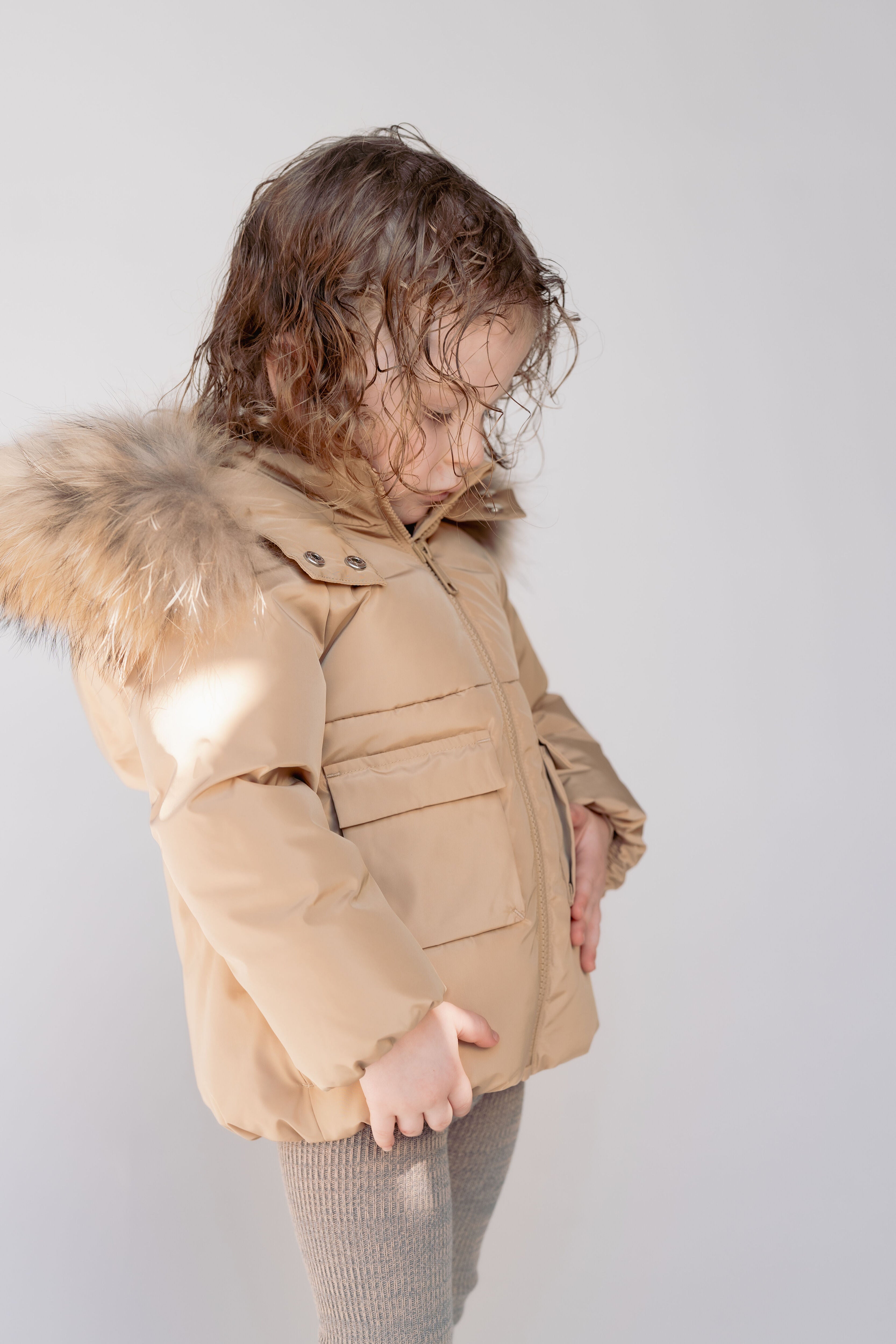 Skyline Toddler Down Coat - Oatmeal Beige