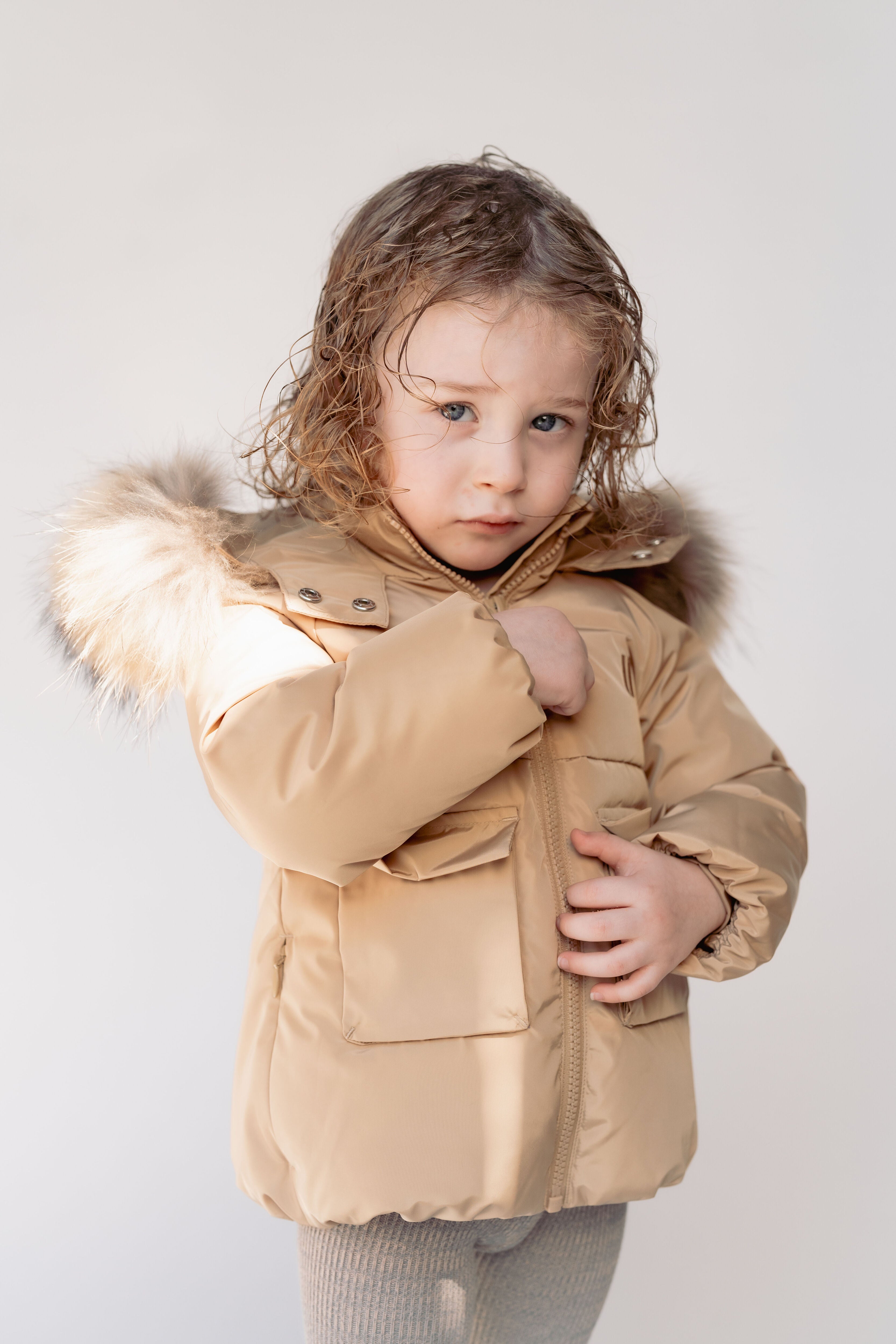 Skyline Toddler Down Coat - Oatmeal Beige