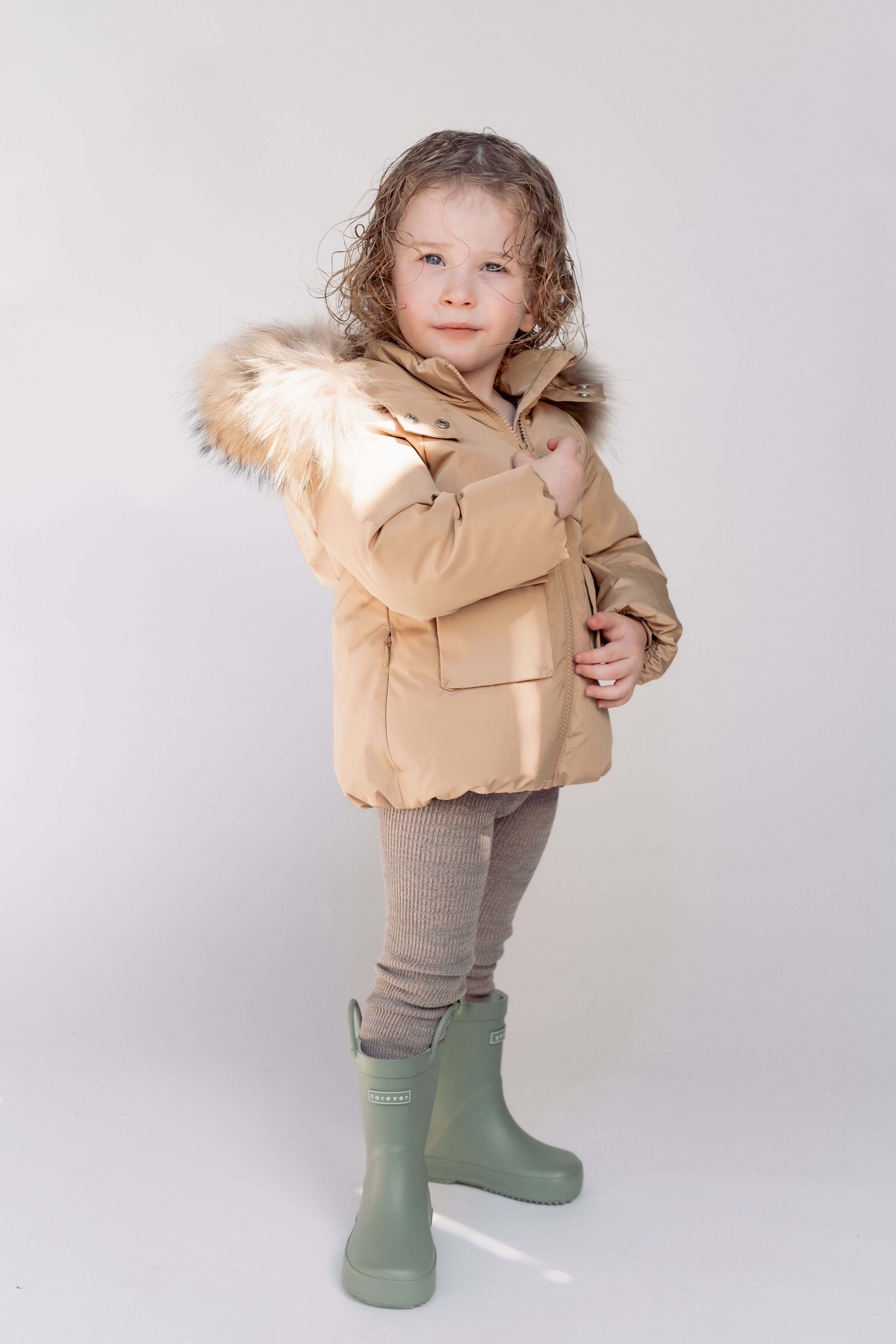 Skyline Toddler Down Coat - Oatmeal Beige