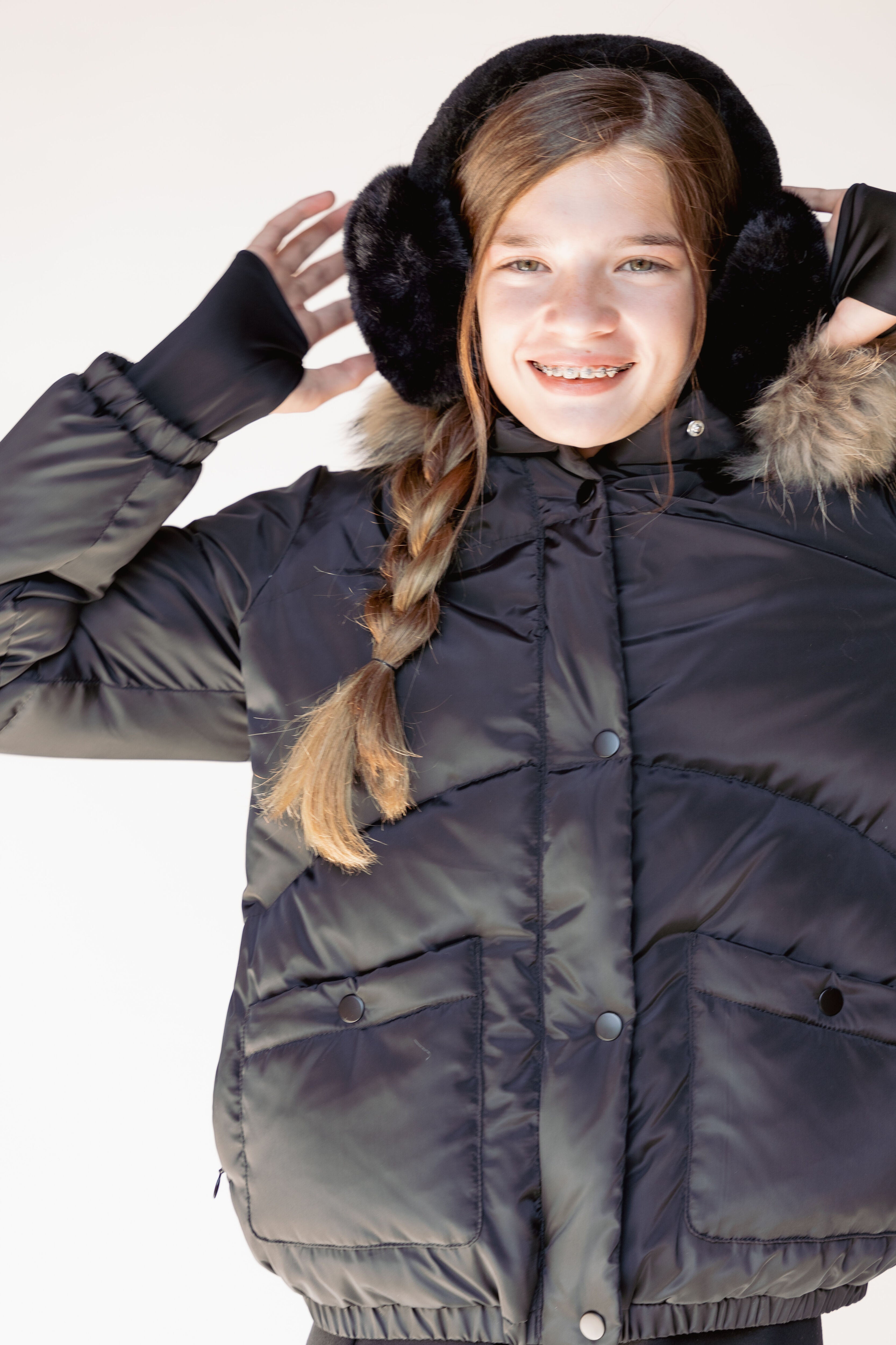 Avenue Girls Down Coat - Jet Black