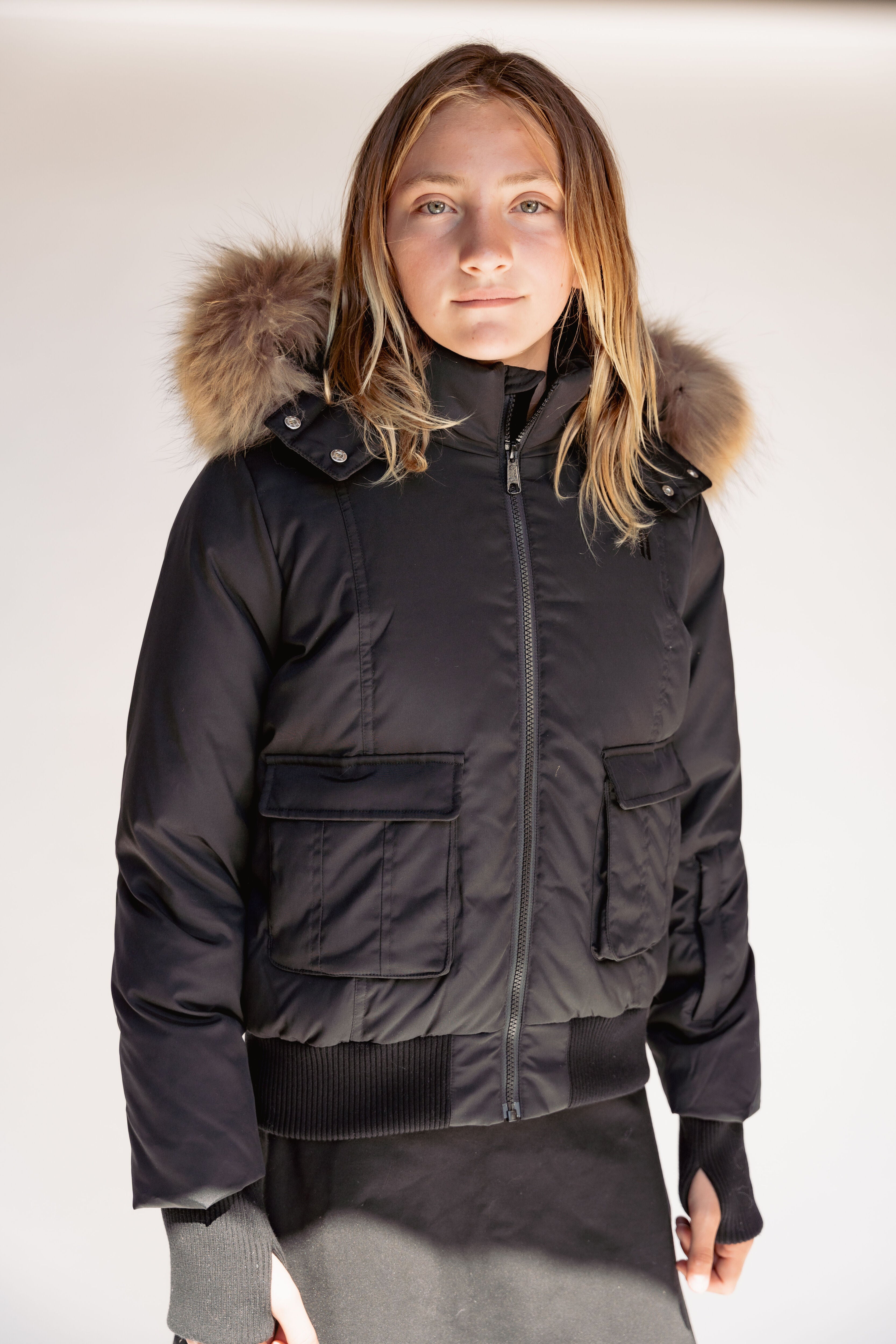 Downtown Girls Down Coat - Jet Black