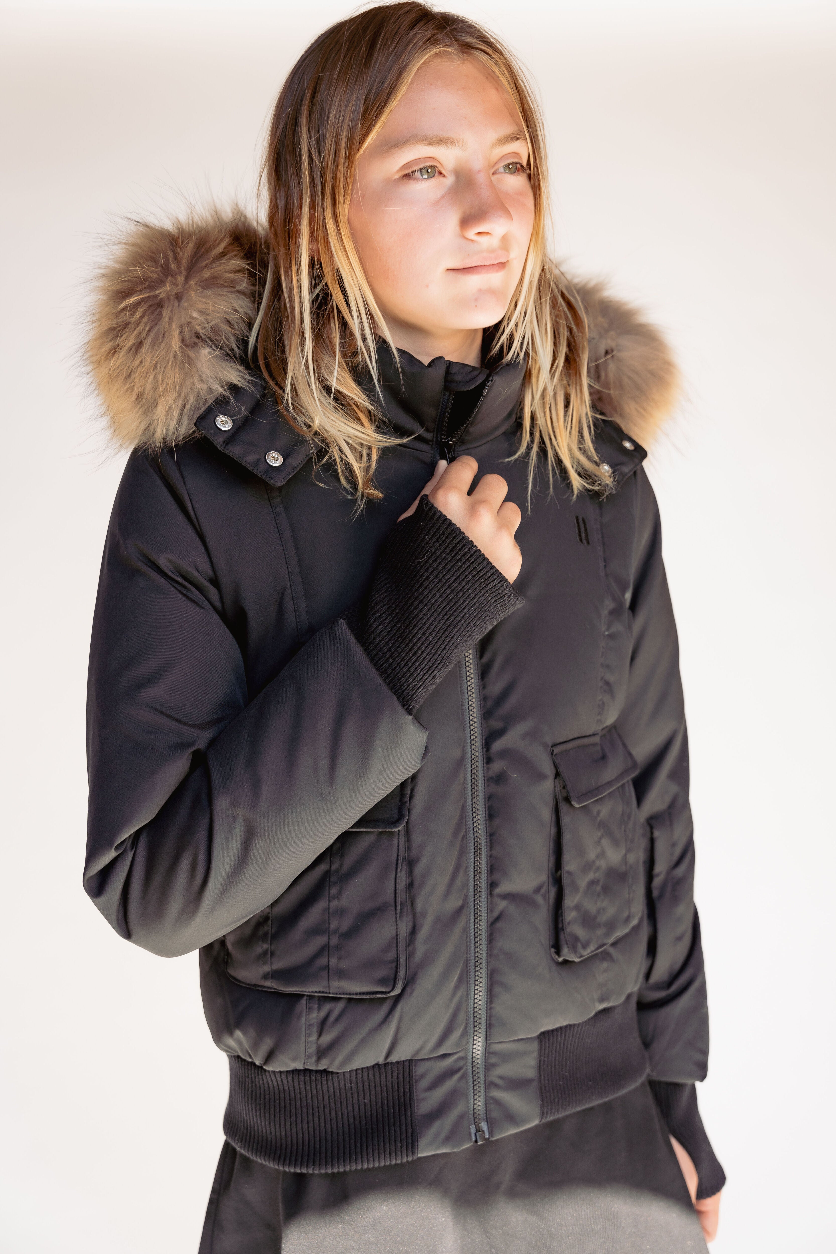 Downtown Girls Down Coat - Jet Black