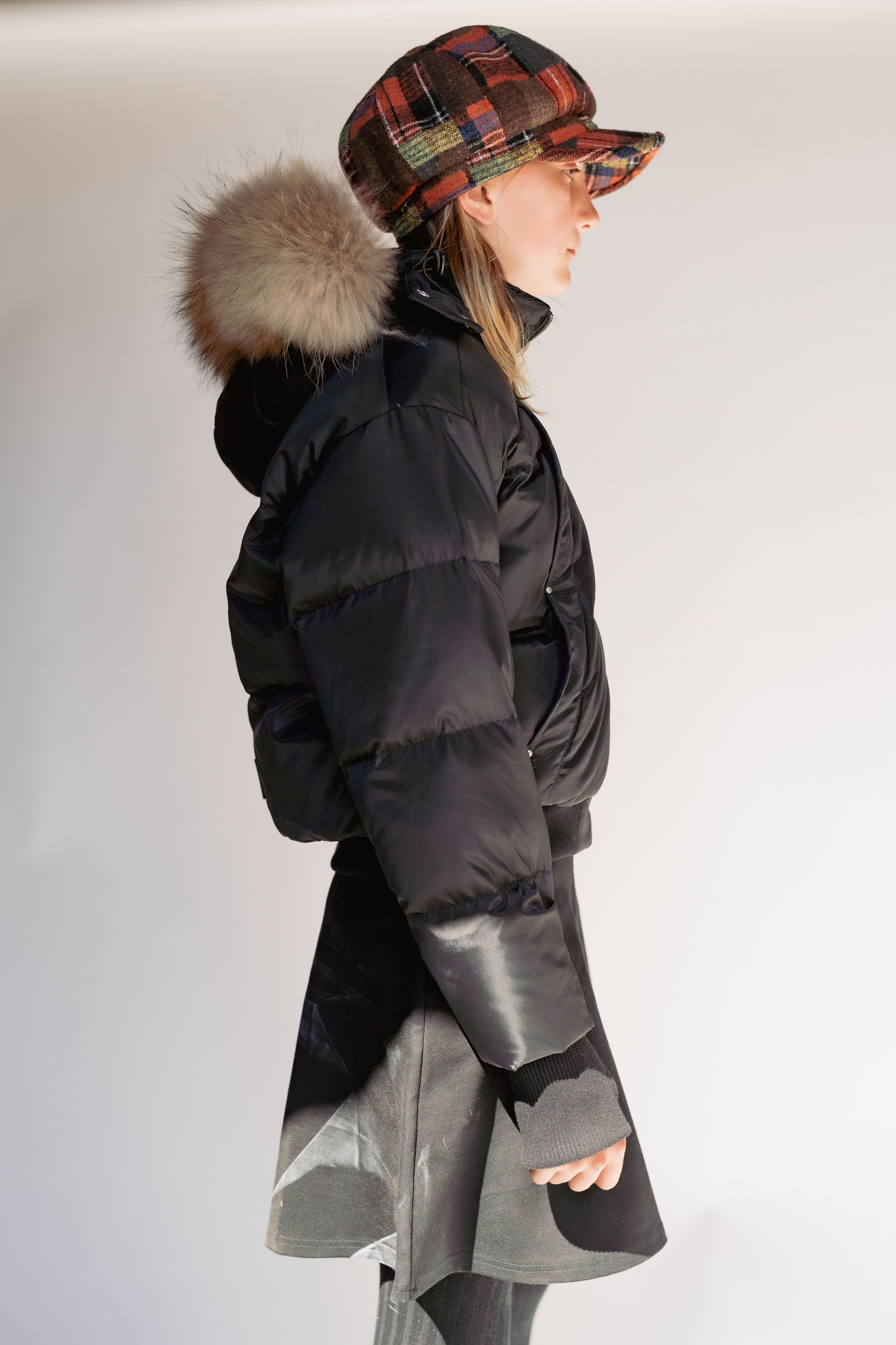 Highline Down Coat with Fur - Black