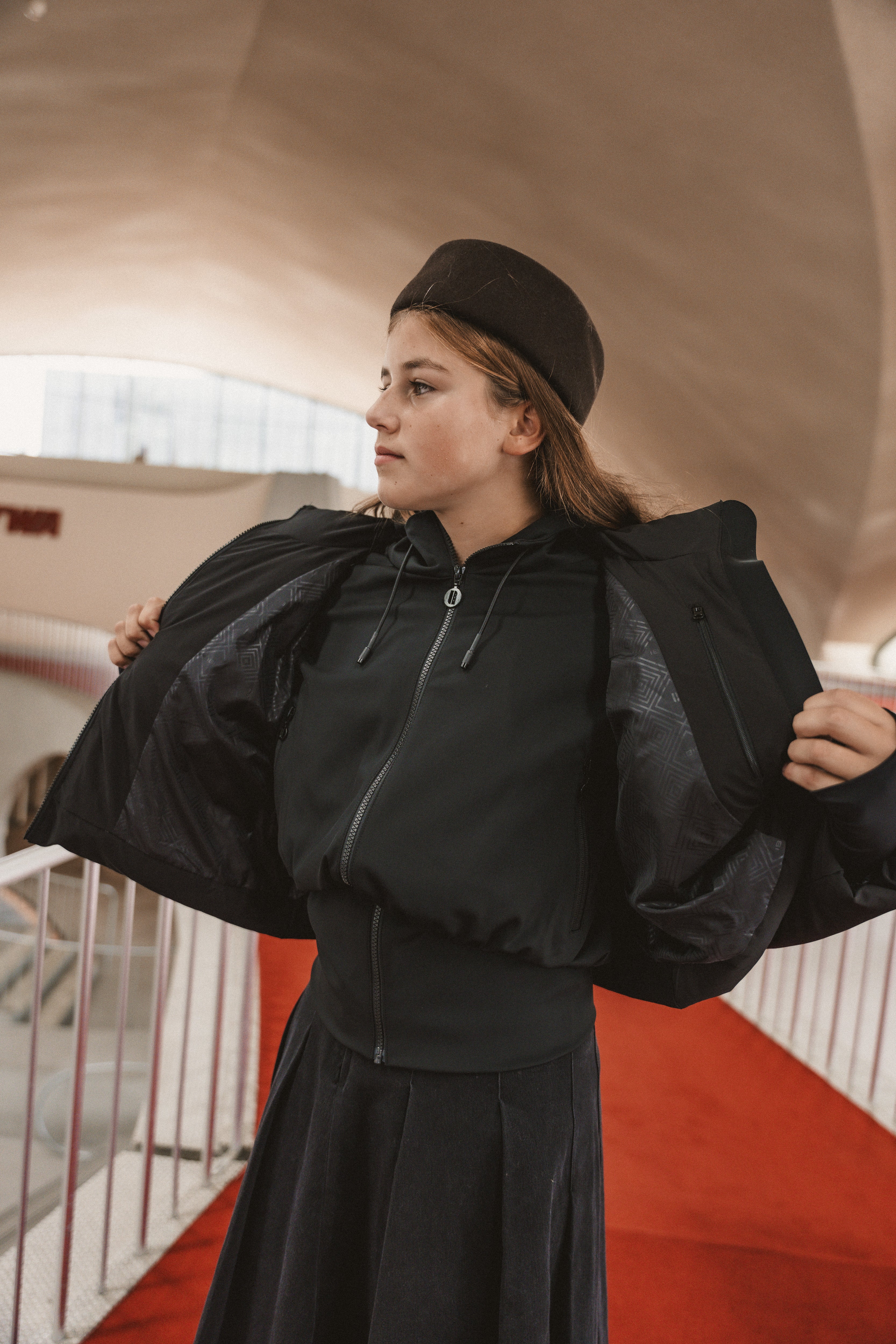 The Motion Teen Two Layer Coat - Black