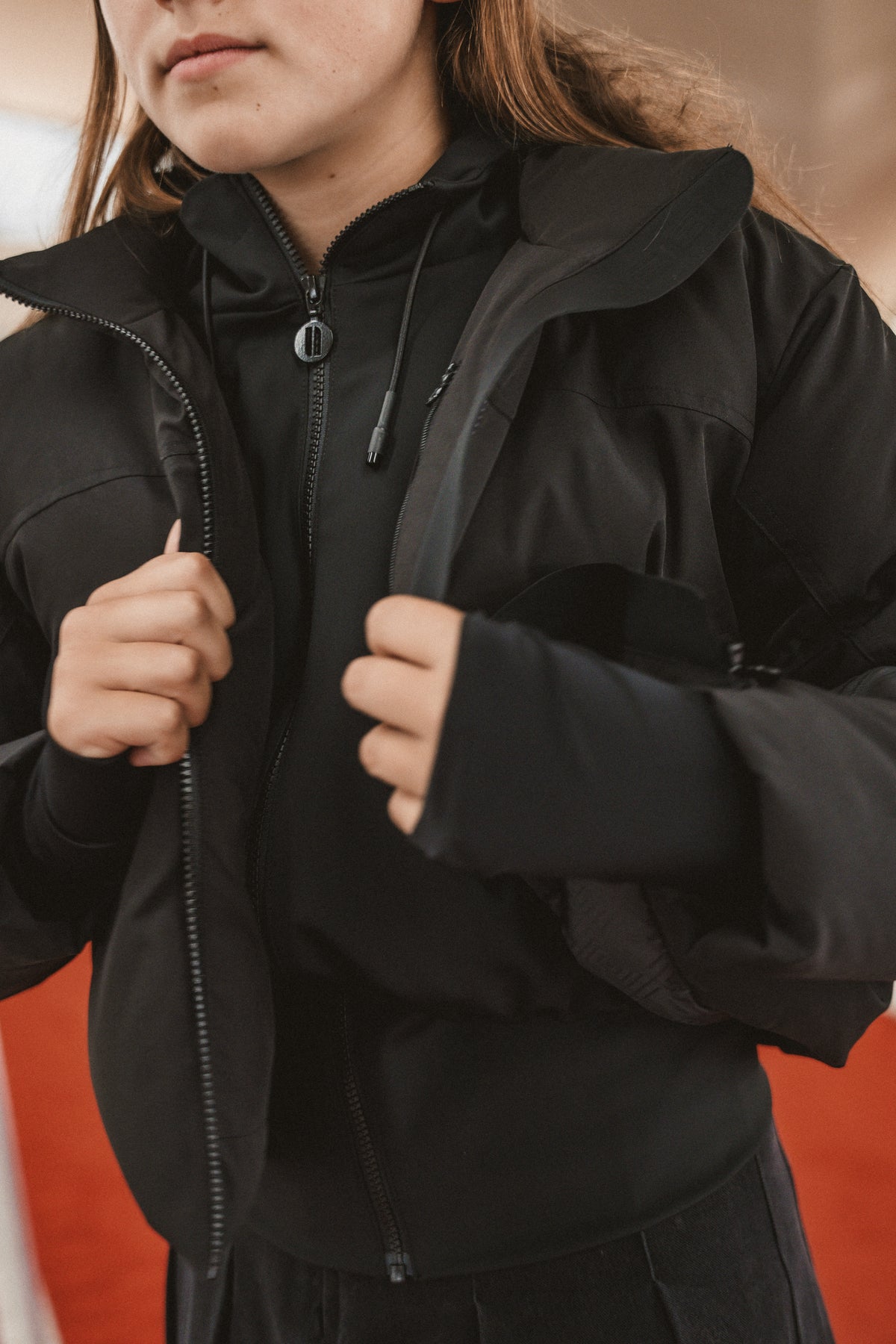 The Motion Teen Two Layer Coat - Black
