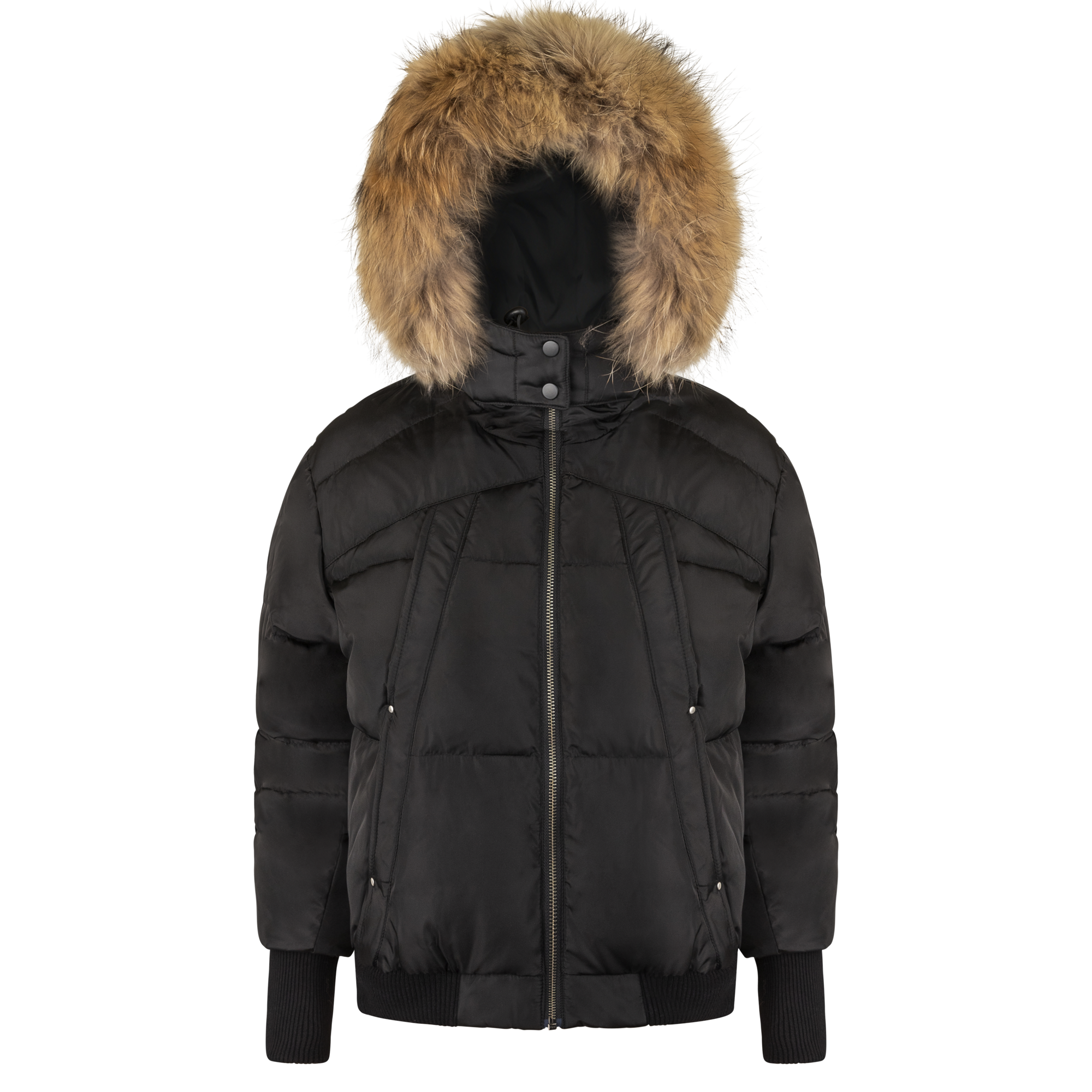 Highline Down Coat with Fur - Black